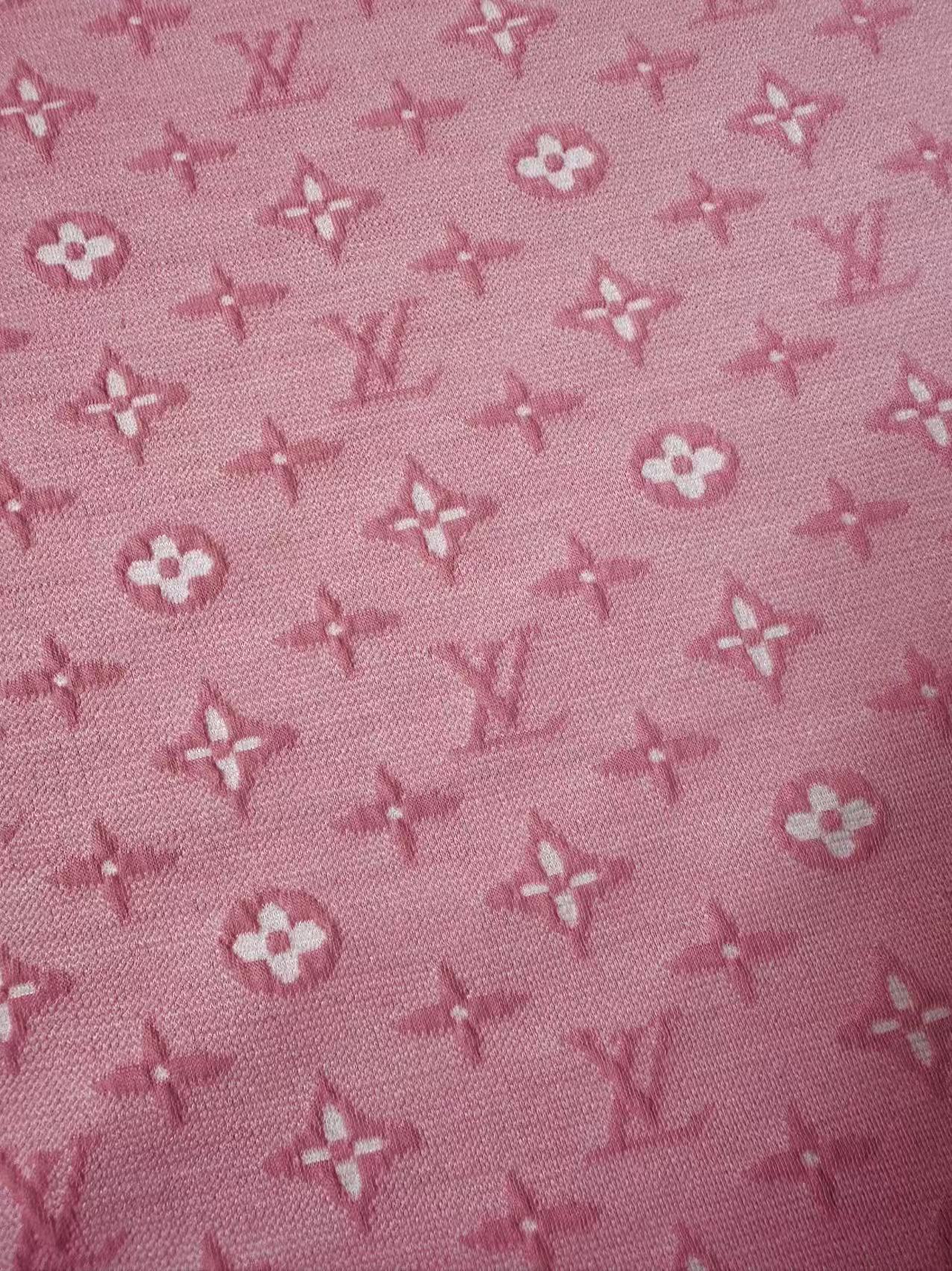 Fashion Pink LV Embossed Jacquard Cloth Fabric For Handmade Clothing By Yard