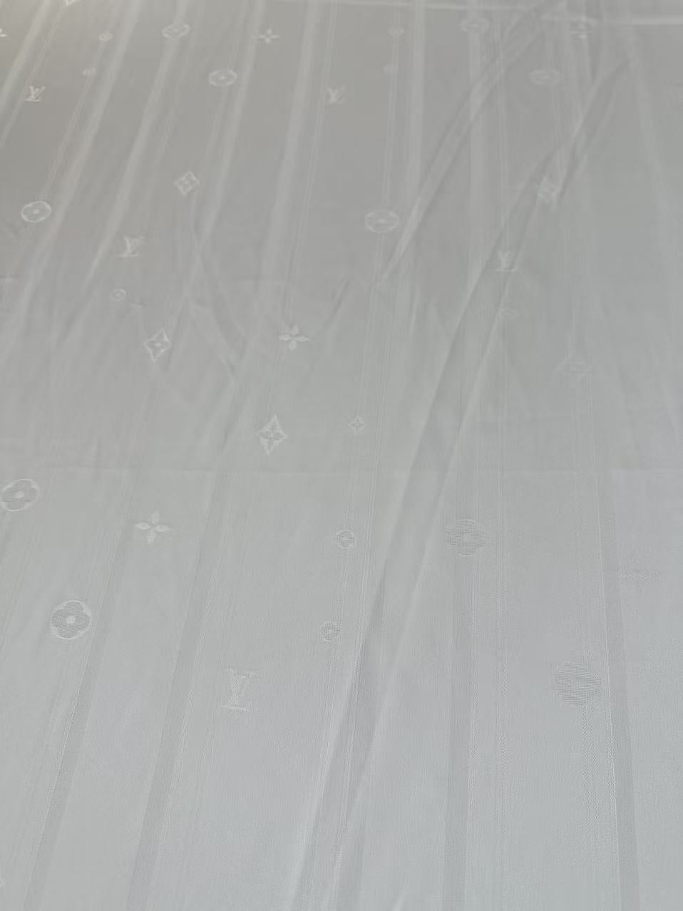 Craft LV White Silk Jacquard Cloth Fabric For Sewing Clothing By Yard