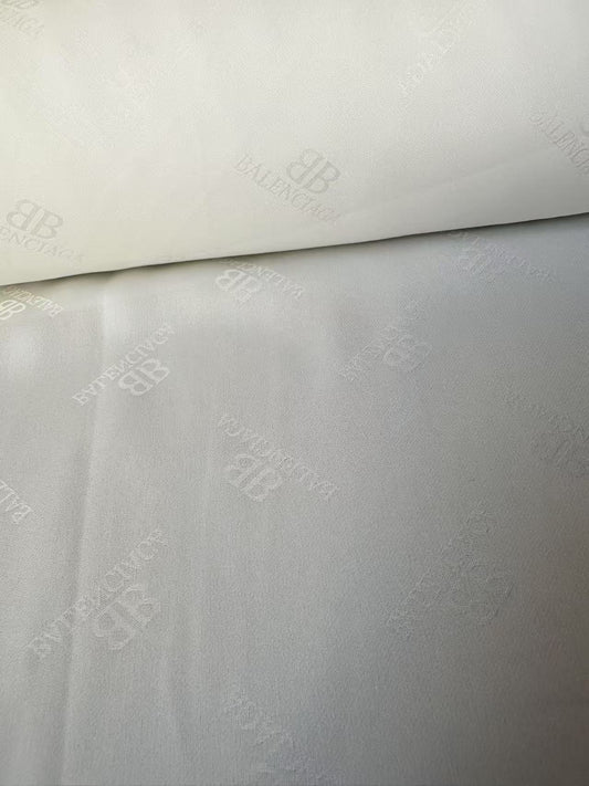 Craft Balenciaga White Silk Jacquard Cloth Fabric For Sewing Clothing By Yard
