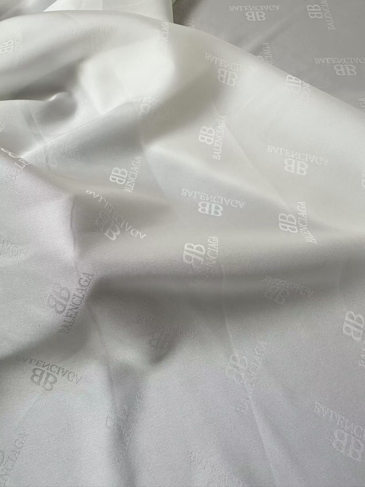 Craft Balenciaga White Silk Jacquard Cloth Fabric For Sewing Clothing By Yard