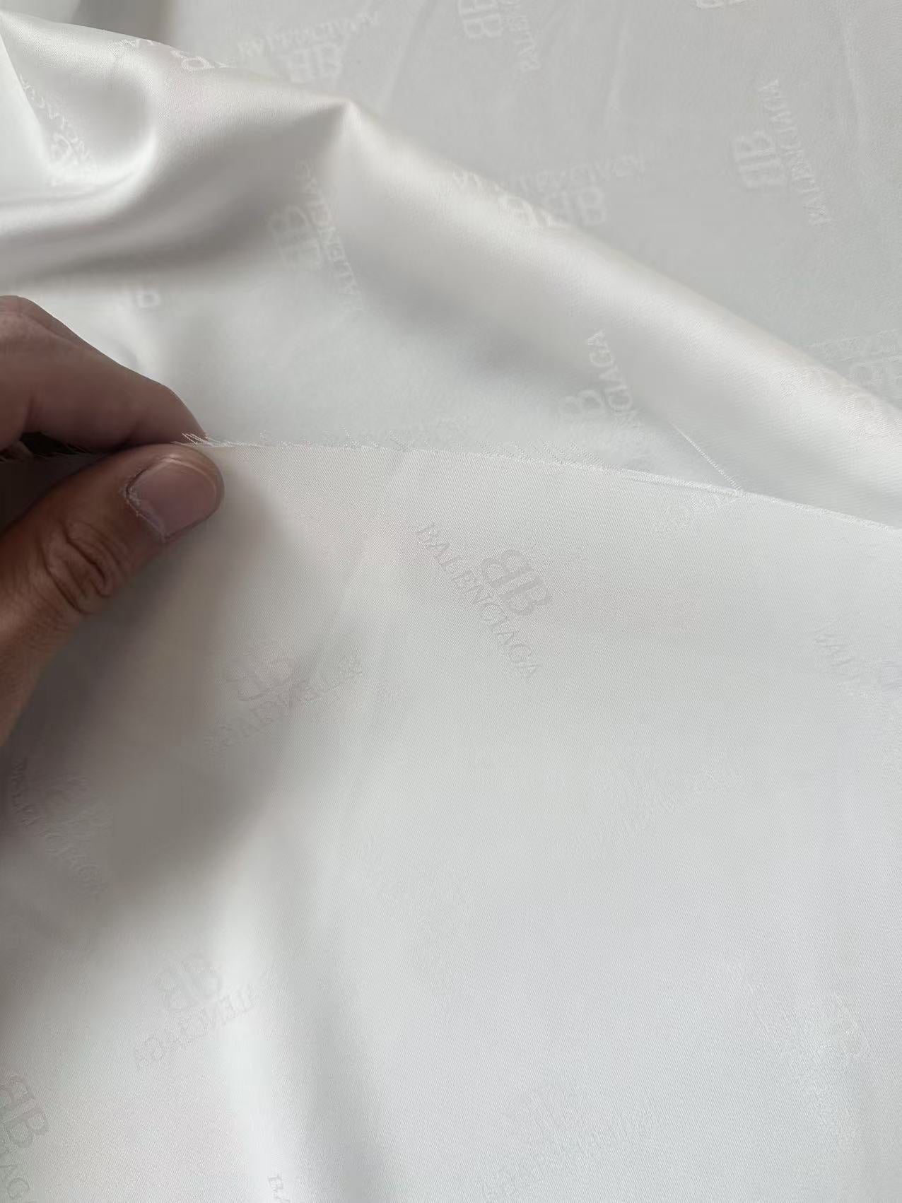 Craft Balenciaga White Silk Jacquard Cloth Fabric For Sewing Clothing By Yard