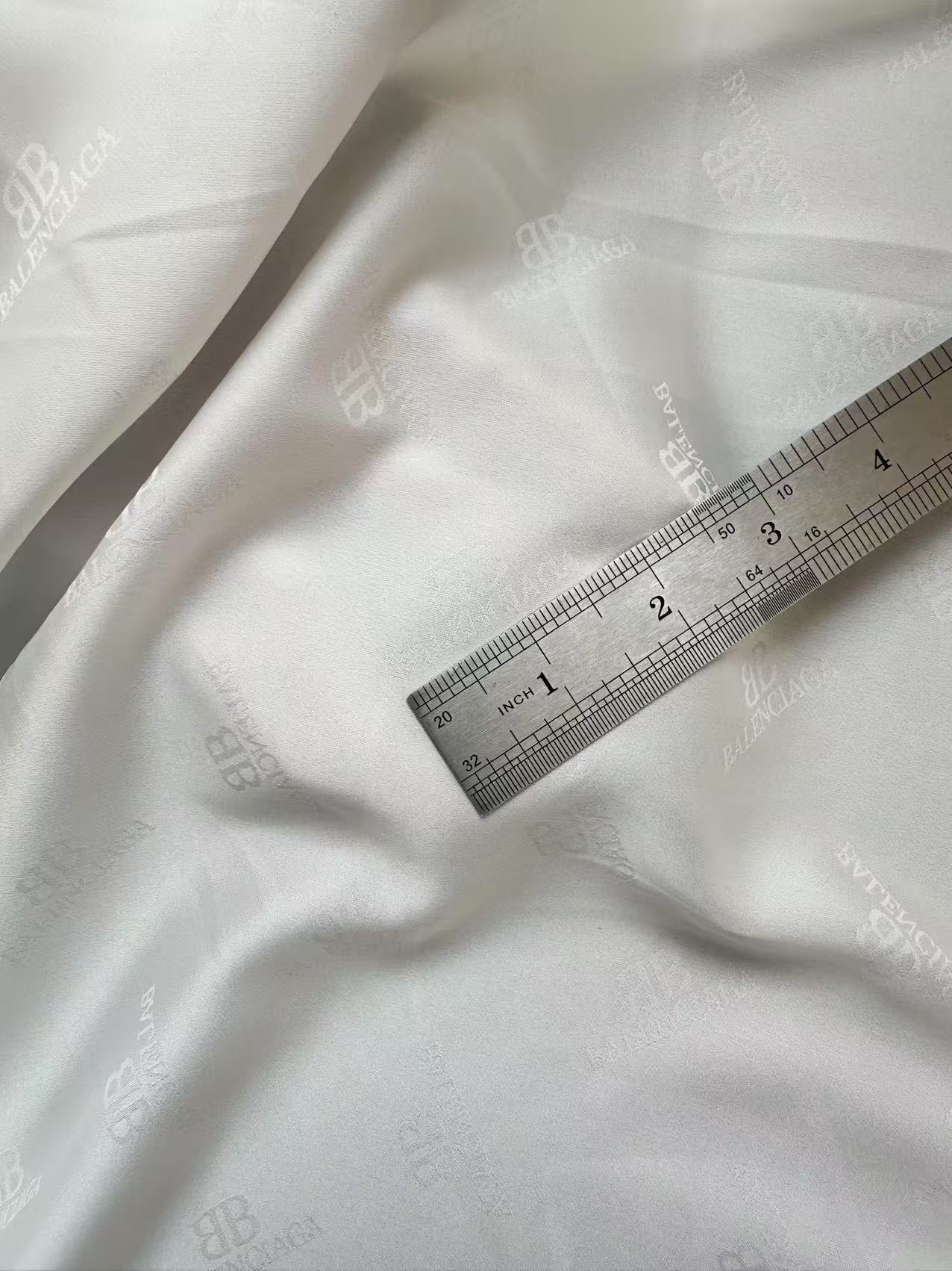 Craft Balenciaga White Silk Jacquard Cloth Fabric For Sewing Clothing By Yard