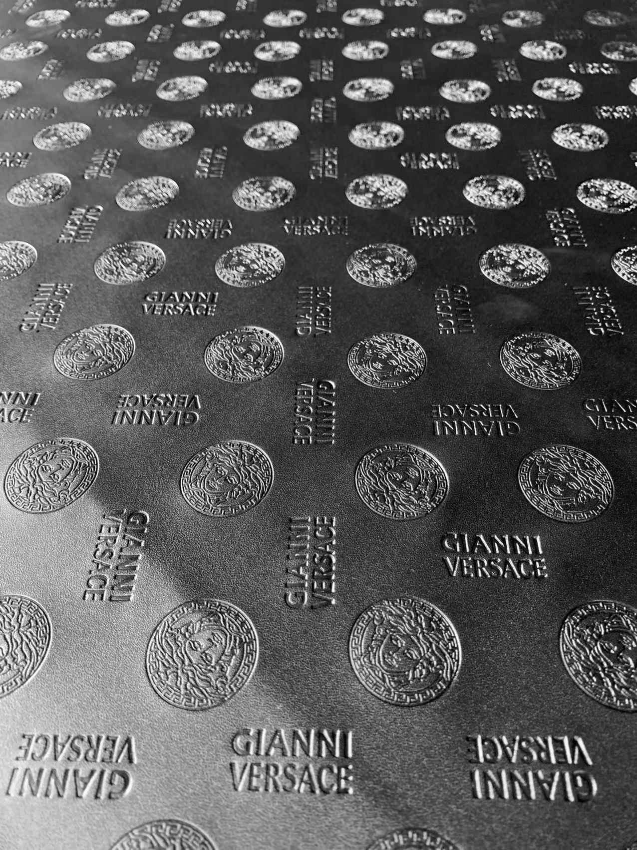 Fashion Design Embossed Leather Fabric For Handmade Shoes ,Bags and Handicrafts Goods By Yards (Black)