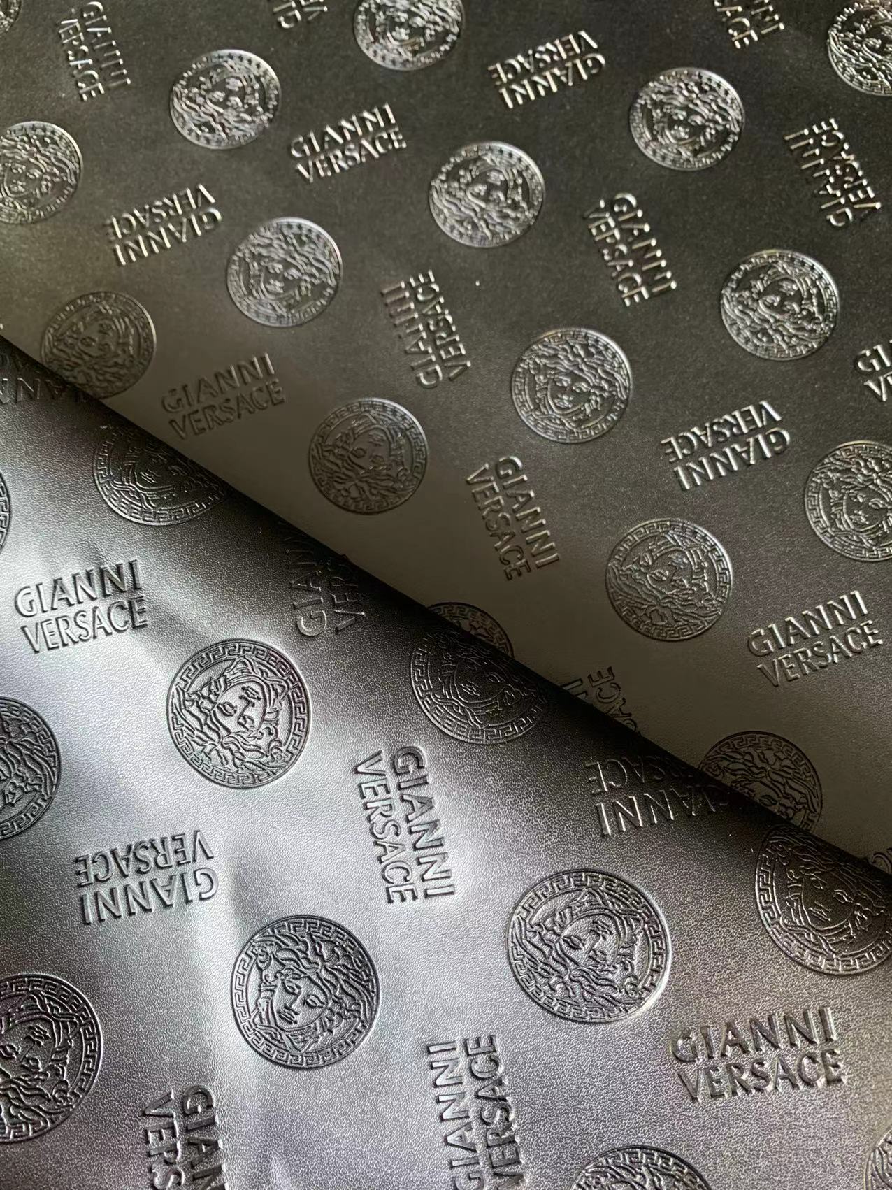 Fashion Design Embossed Leather Fabric For Handmade Shoes ,Bags and Handicrafts Goods By Yards (Black)