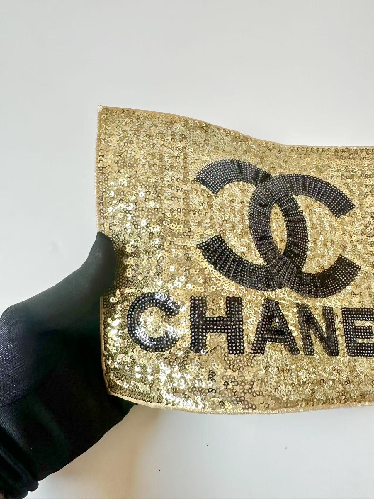 Craft Chanel 10"x7.2" Rectangle Embroidery Sequins Patches For Handmade Apparel