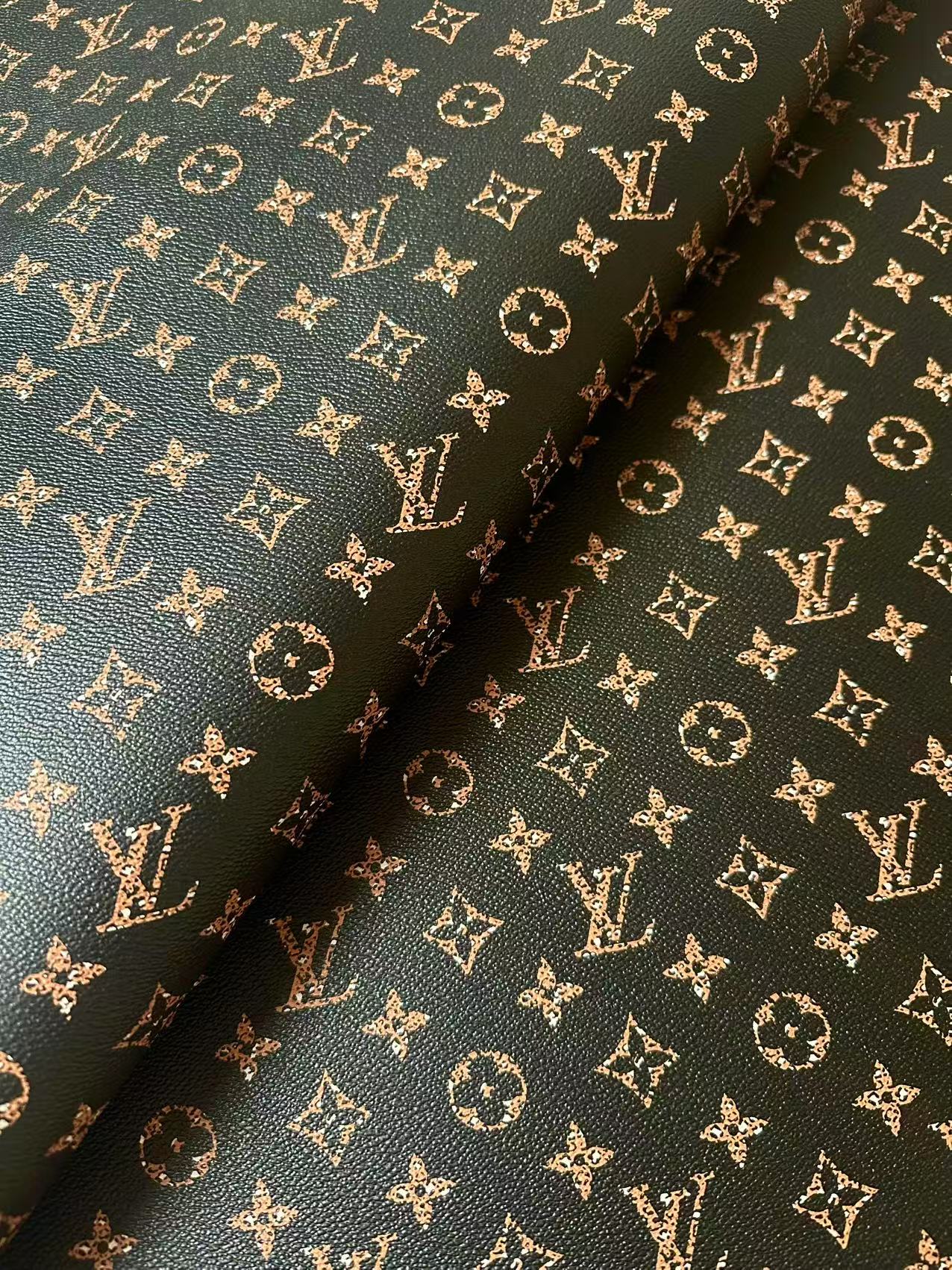 Craft Leopard LV Vinyl Leather For Handmade Sneaker,Upholstery,Furniture By Yard