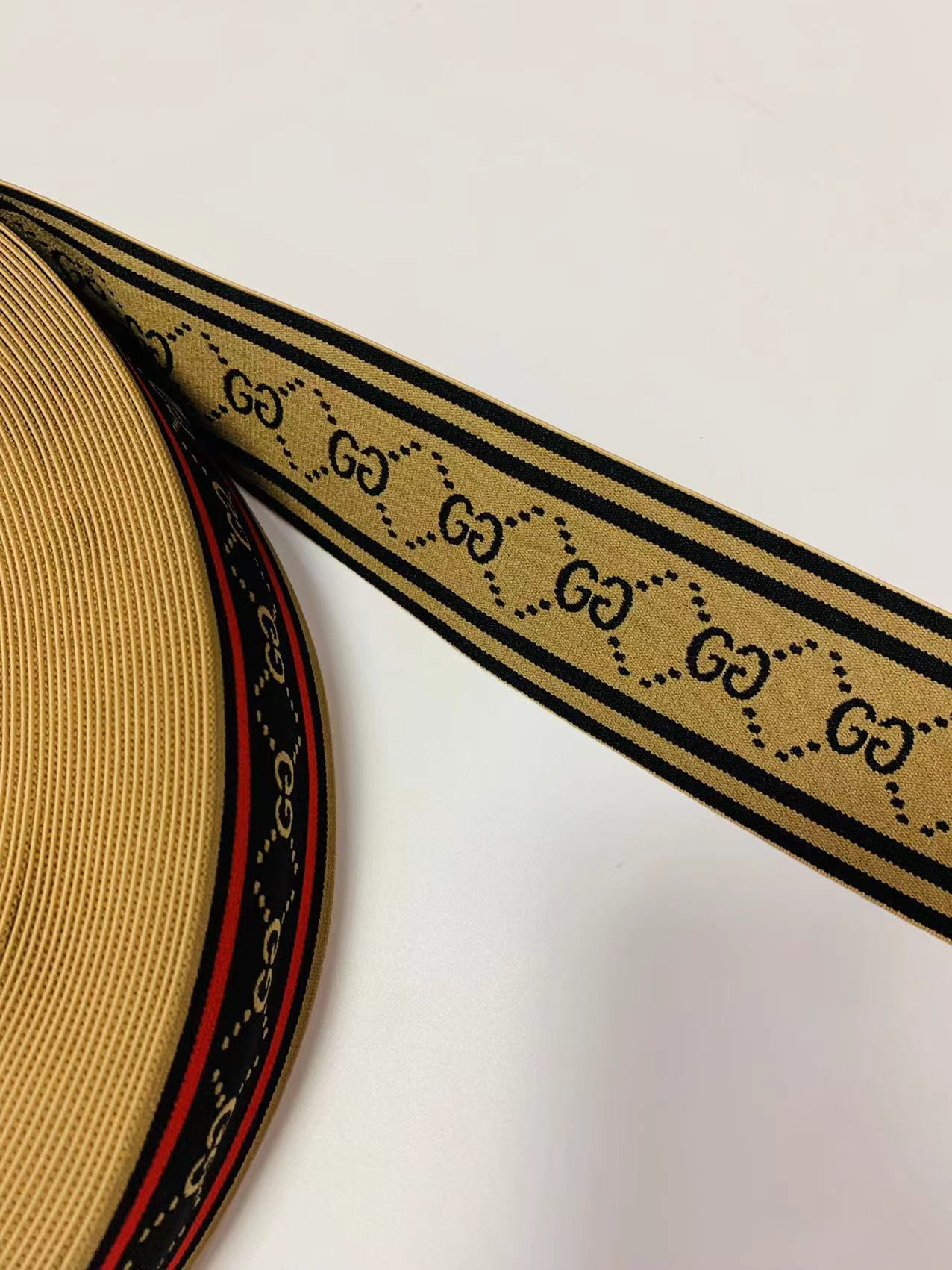 Fashion Gucci Black With Red 2 inch Strap ,Elastic Ribbon Trim Embroidered For Handicrafts By Yard