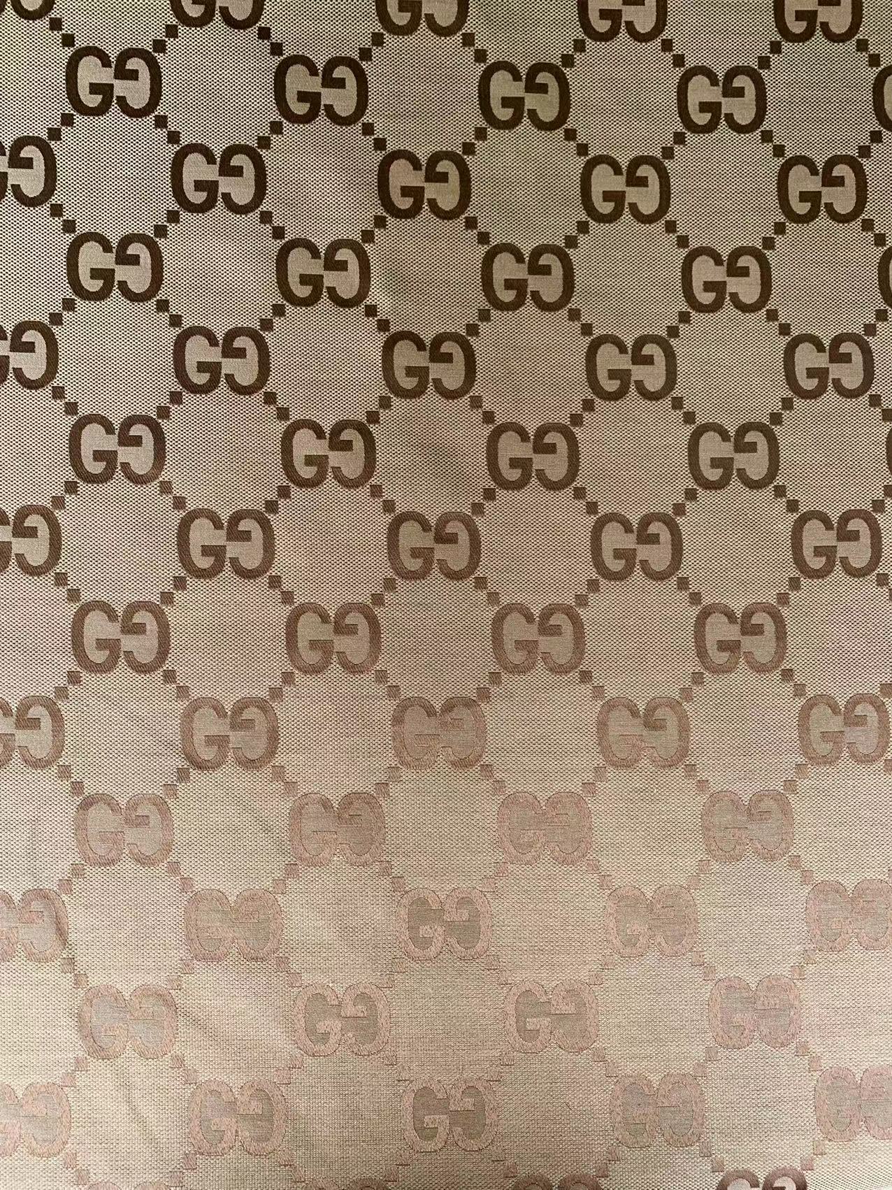 Classic 2.3 Inch Canvas Jacquard Cloth Fabric, GG Fabric,Handmade Clothing ,Fashion Sewing DIY Bags Fabric Shoes Fabric Hat Fabric Gucci Design By Yards (Yellow)
