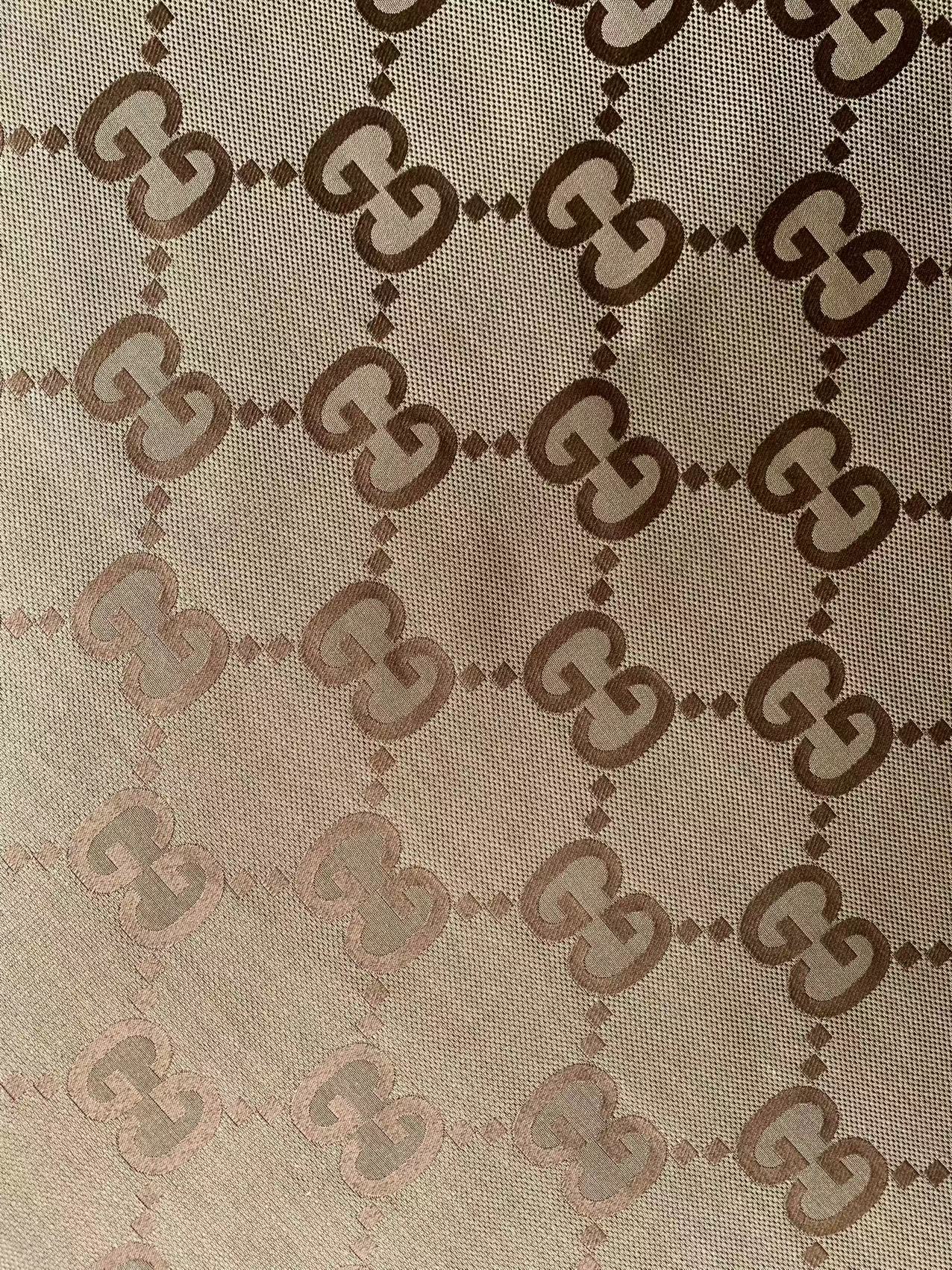 Classic 2.3 Inch Canvas Jacquard Cloth Fabric, GG Fabric,Handmade Clothing ,Fashion Sewing DIY Bags Fabric Shoes Fabric Hat Fabric Gucci Design By Yards (Yellow)