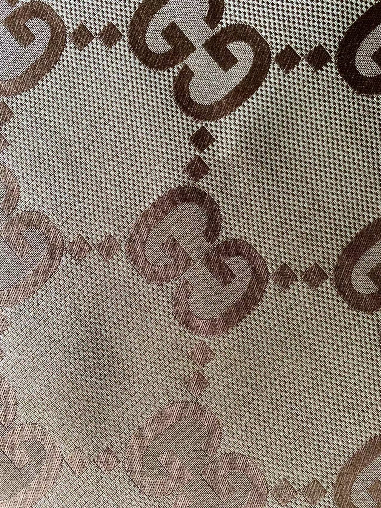 Classic 2.3 Inch Canvas Jacquard Cloth Fabric, GG Fabric,Handmade Clothing ,Fashion Sewing DIY Bags Fabric Shoes Fabric Hat Fabric Gucci Design By Yards (Yellow)