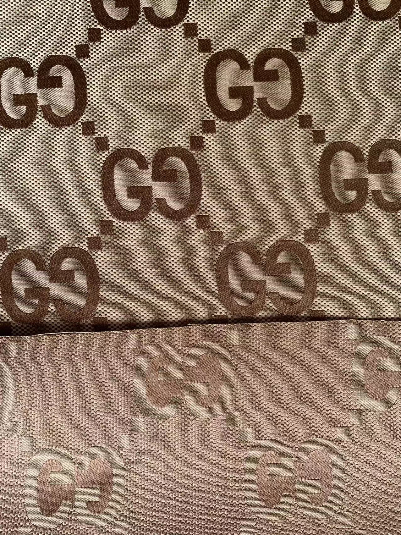 Classic 2.3 Inch Canvas Jacquard Cloth Fabric, GG Fabric,Handmade Clothing ,Fashion Sewing DIY Bags Fabric Shoes Fabric Hat Fabric Gucci Design By Yards (Yellow)