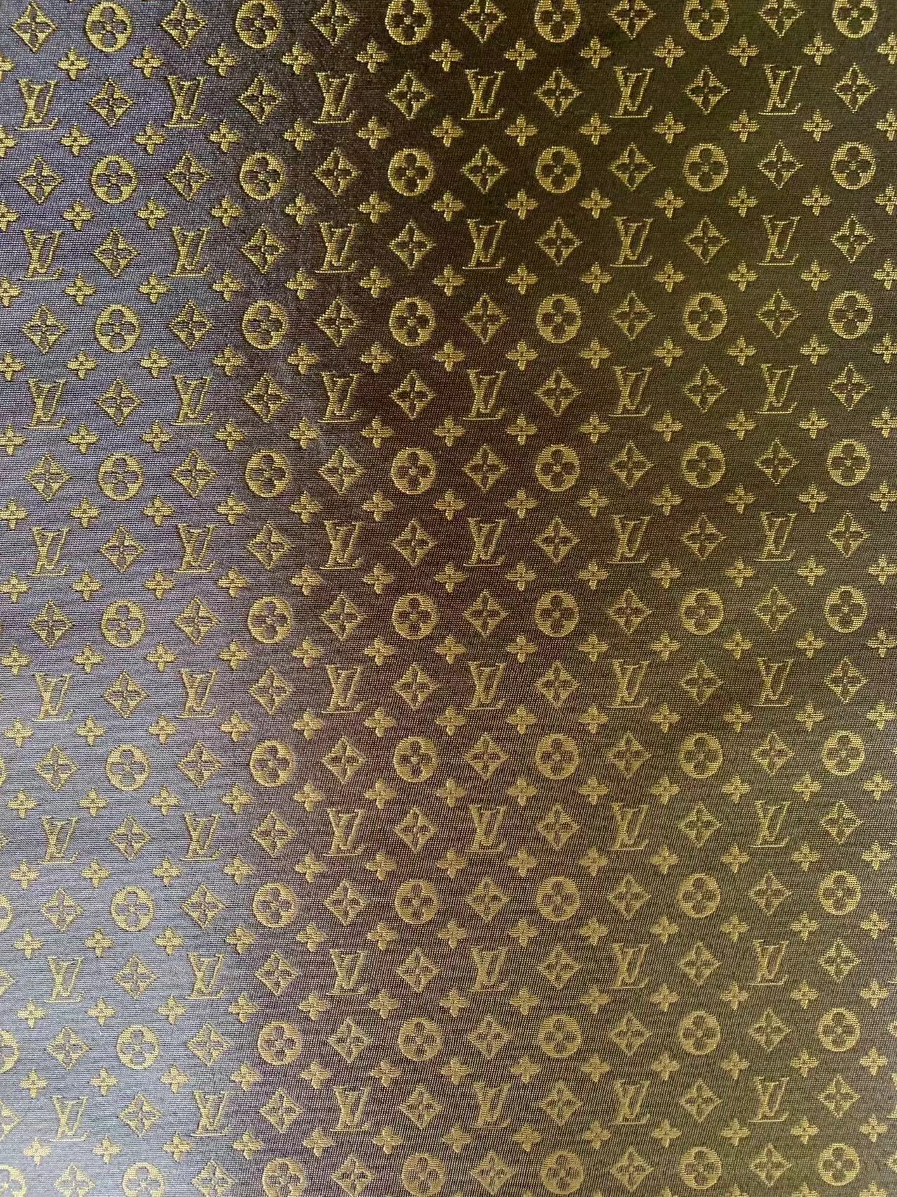 Classic LV Canvas Jacquard Fabric Cloth,Bags Fabric Shoes Fabric Hat Fabric Clothing Fabric Mask Fabric (Brown)