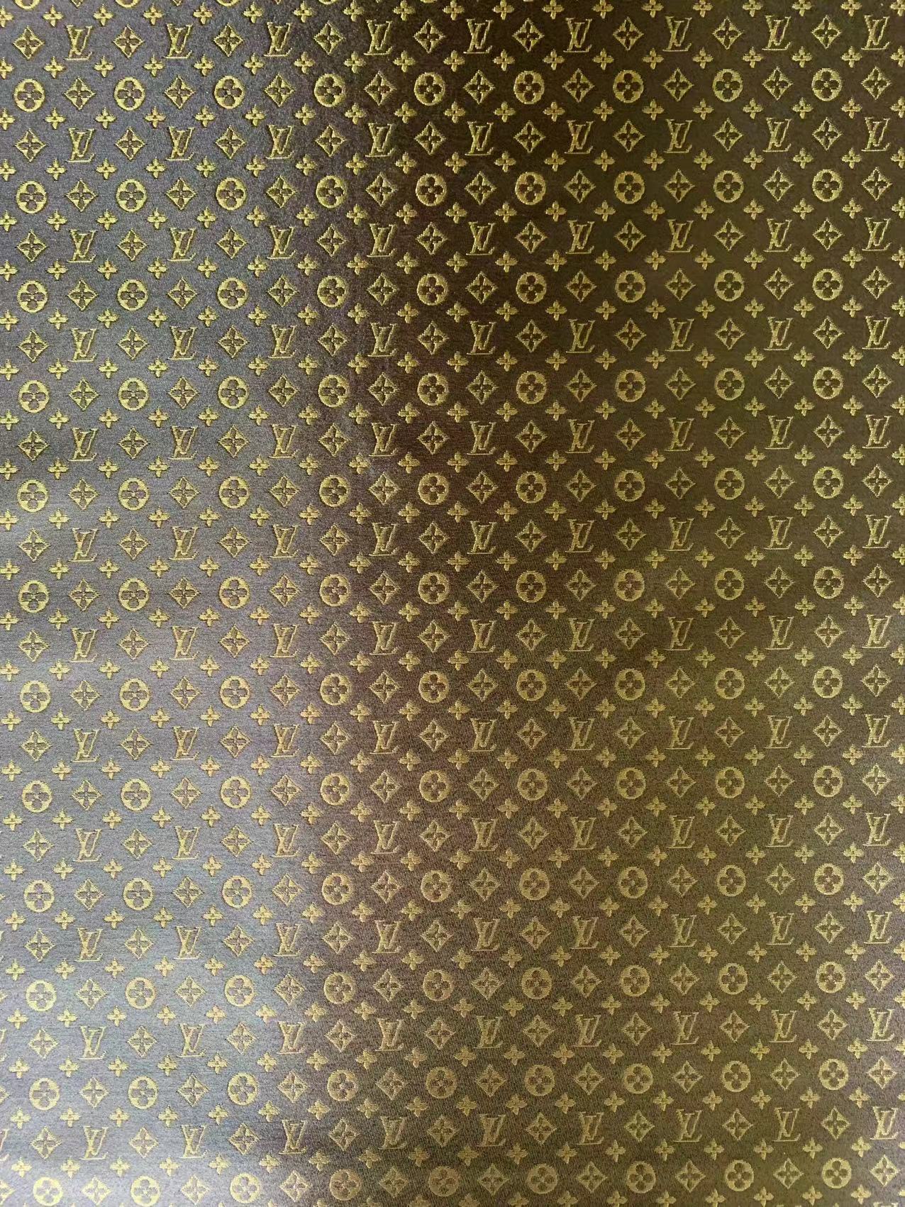 Classic LV Canvas Jacquard Fabric Cloth,Bags Fabric Shoes Fabric Hat Fabric Clothing Fabric Mask Fabric (Brown)