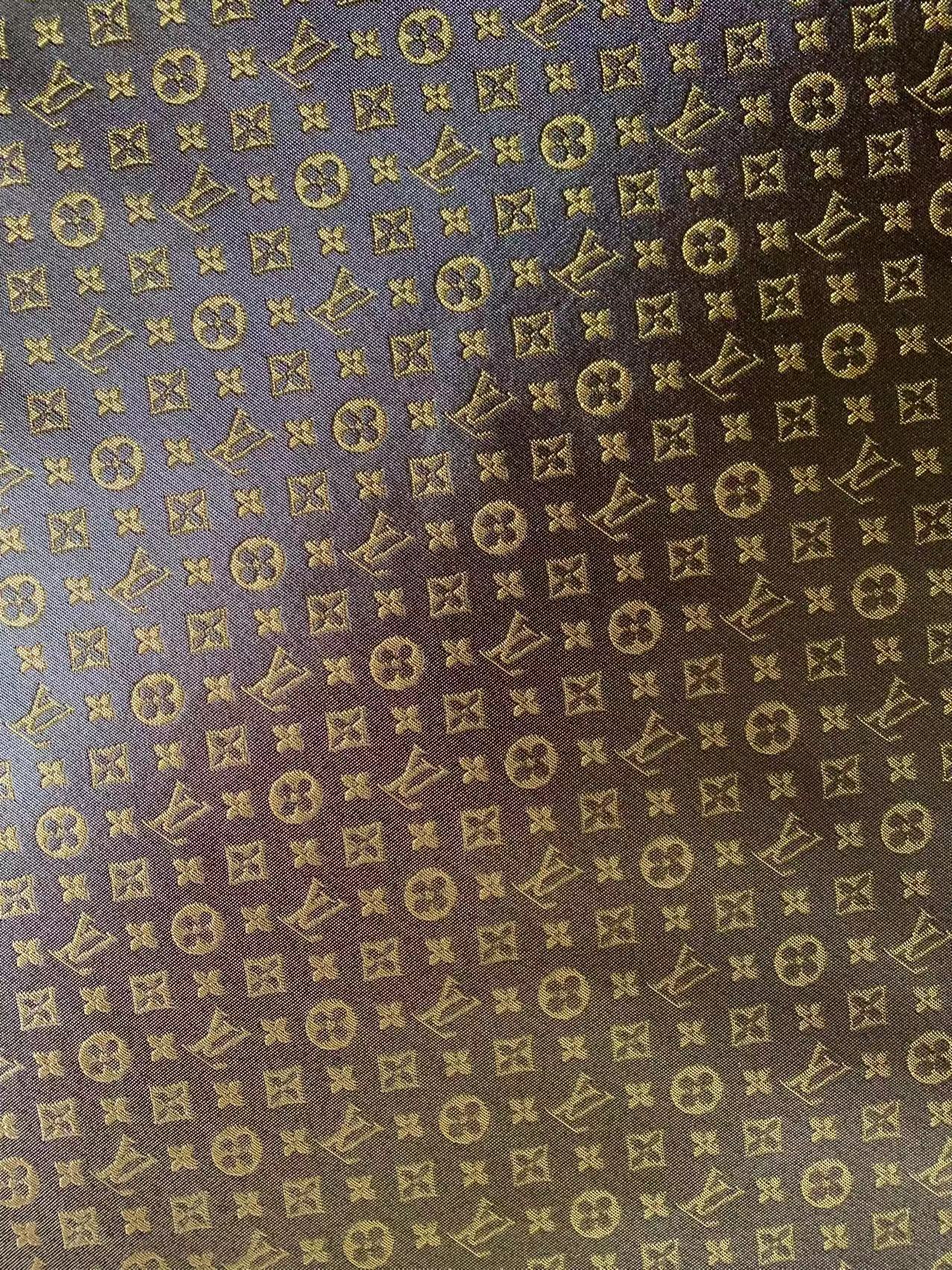 Classic LV Canvas Jacquard Fabric Cloth,Bags Fabric Shoes Fabric Hat Fabric Clothing Fabric Mask Fabric (Brown)