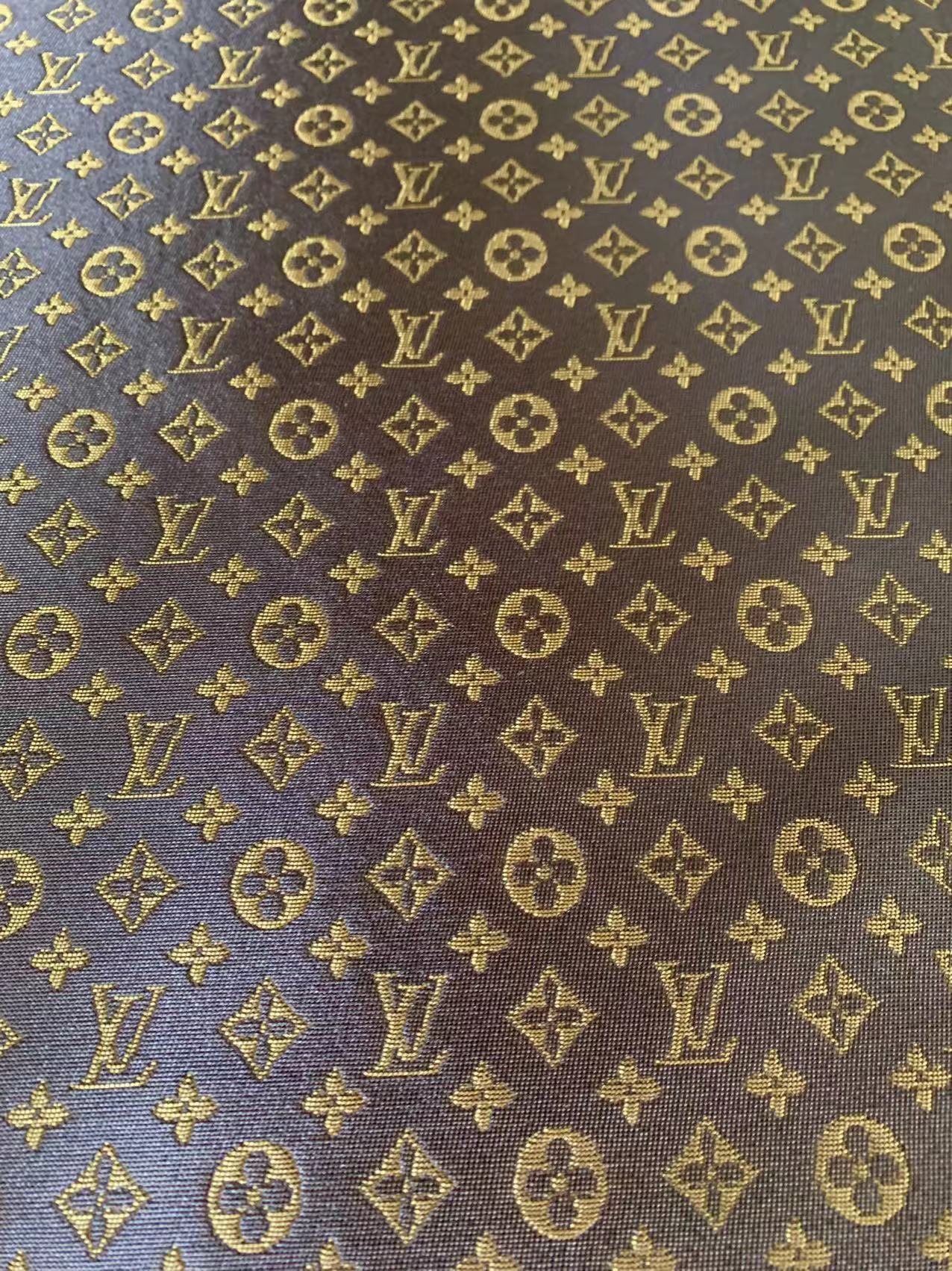 Classic LV Canvas Jacquard Fabric Cloth,Bags Fabric Shoes Fabric Hat Fabric Clothing Fabric Mask Fabric (Brown)