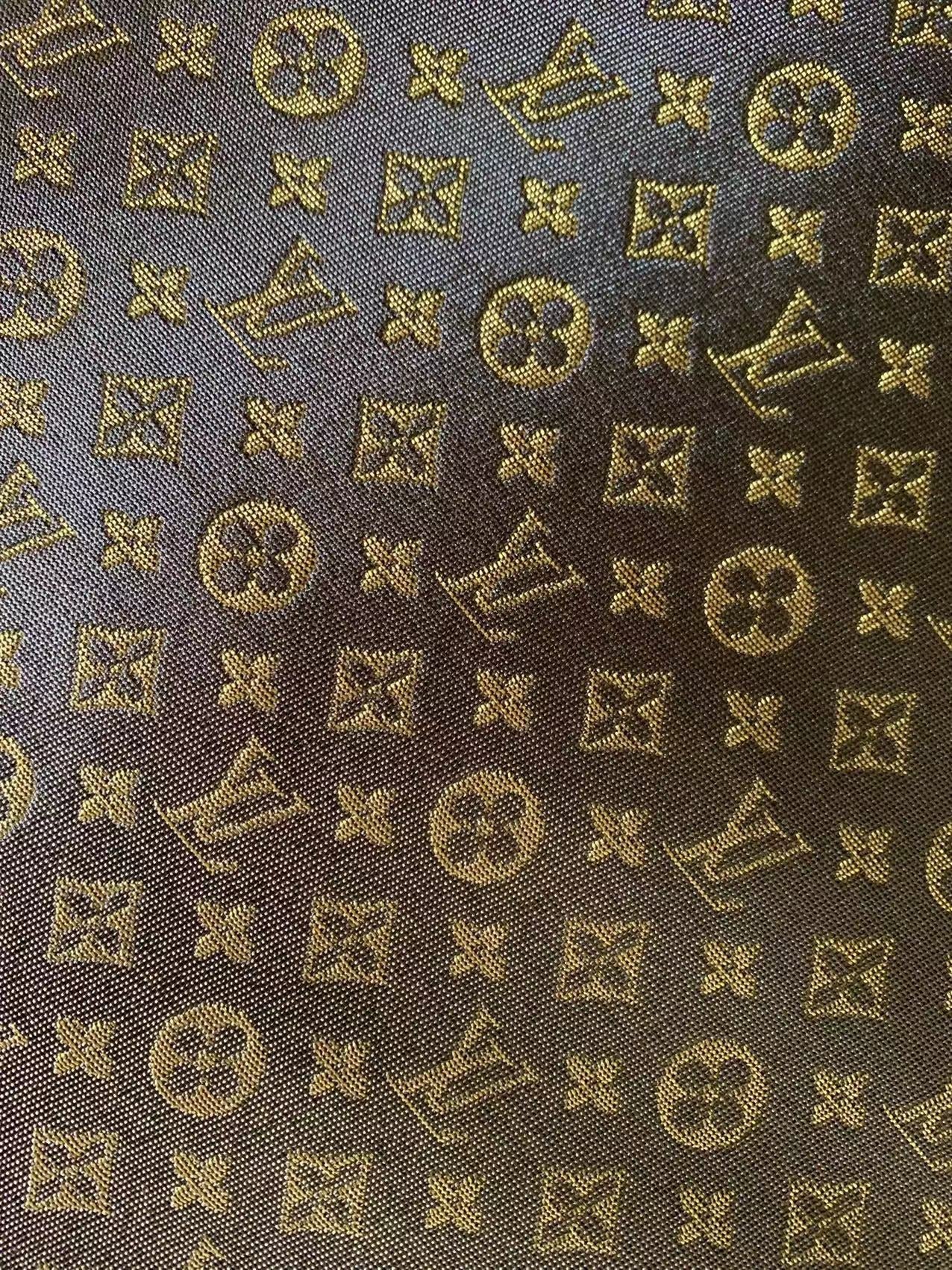 Classic LV Canvas Jacquard Fabric Cloth,Bags Fabric Shoes Fabric Hat Fabric Clothing Fabric Mask Fabric (Brown)