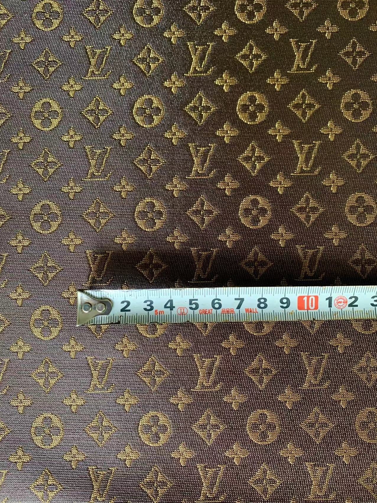 Classic LV Canvas Jacquard Fabric Cloth,Bags Fabric Shoes Fabric Hat Fabric Clothing Fabric Mask Fabric (Brown)
