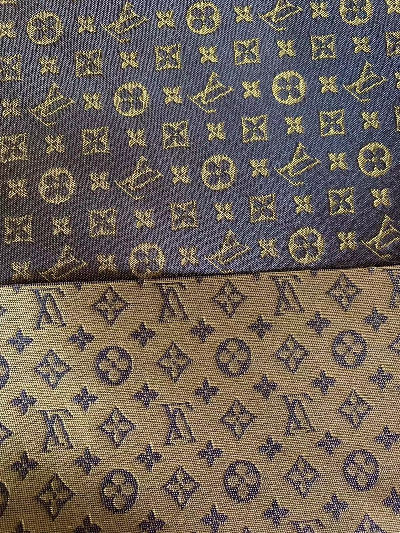 Classic LV Canvas Jacquard Fabric Cloth,Bags Fabric Shoes Fabric Hat Fabric Clothing Fabric Mask Fabric (Brown)