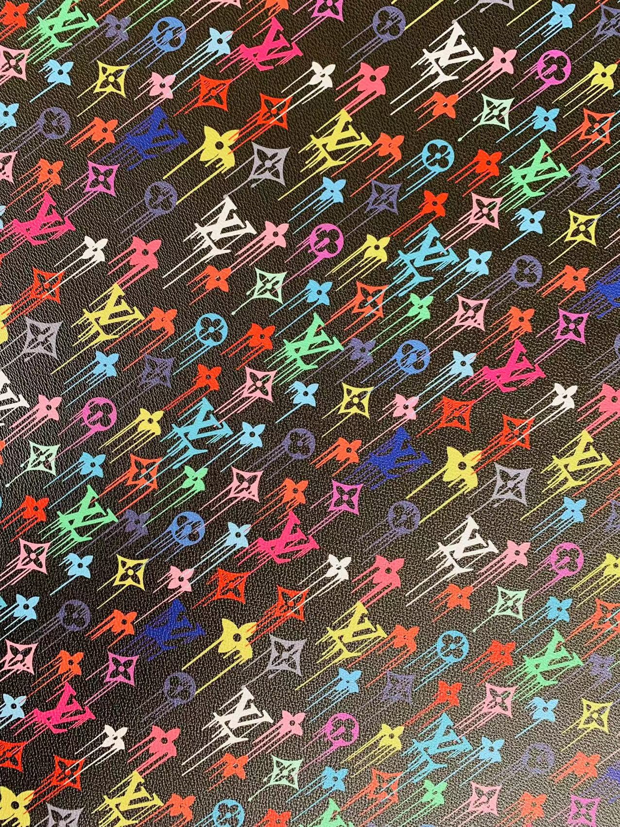 Classic LV Graffiti LOGO Leather Case Fabric, Handmade Bag Fabric, Hand-made Shoes Fabric