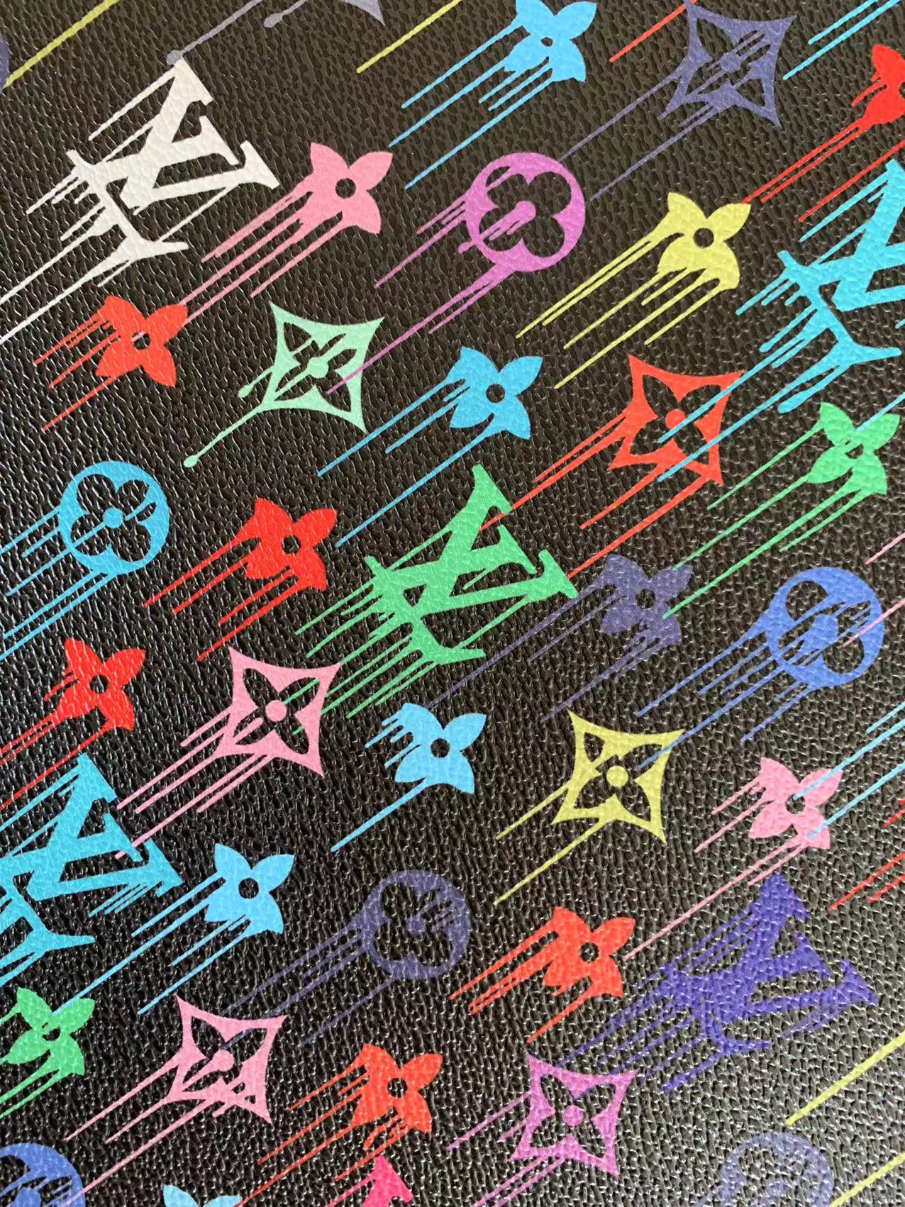 Classic LV Graffiti LOGO Leather Case Fabric, Handmade Bag Fabric, Hand-made Shoes Fabric