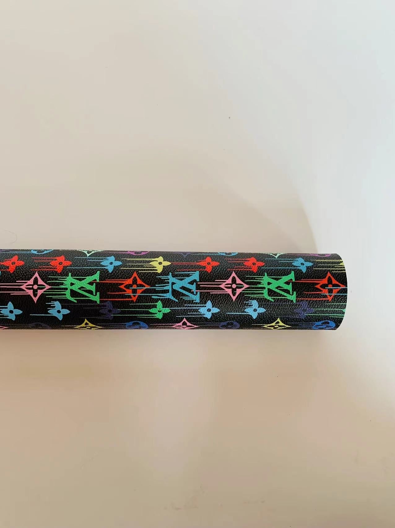 Classic LV Graffiti LOGO Leather Case Fabric, Handmade Bag Fabric, Hand-made Shoes Fabric