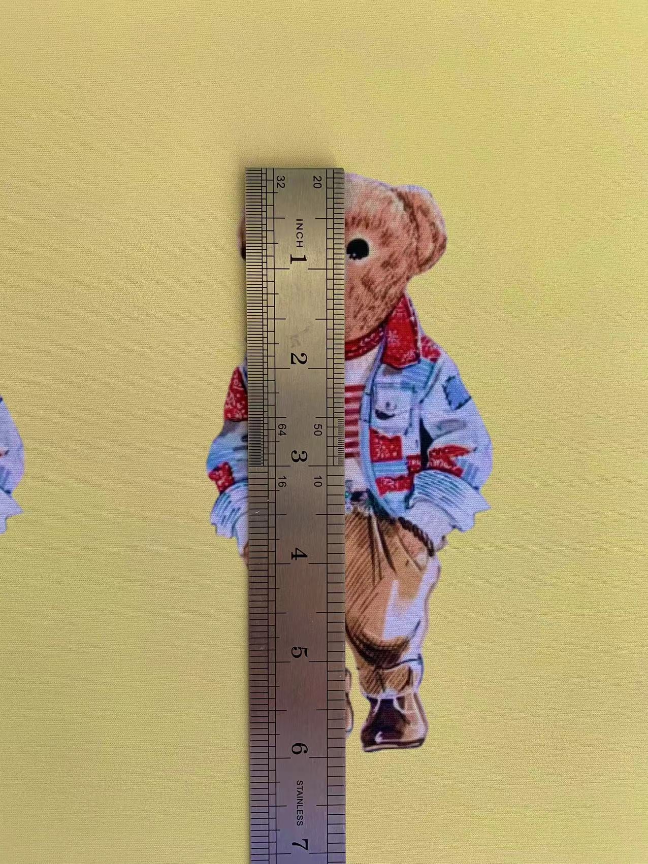 Fashion POLO American Bear Design Cloth Fabric For Handmade Goods By Yards(Yellow)