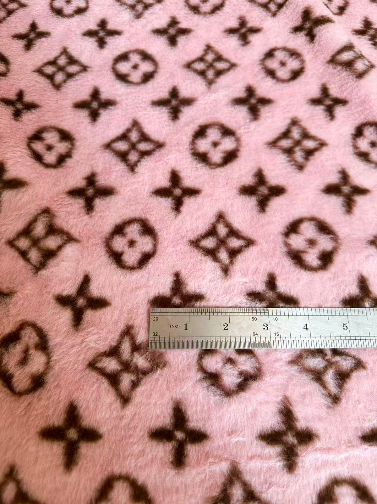 Fashion LV design Pink No LOGO Rabbit Plush Fur Fabric, Cony Fabric For Handmade Clothing ,Bags ,Shoes and Handicrafts By Yards