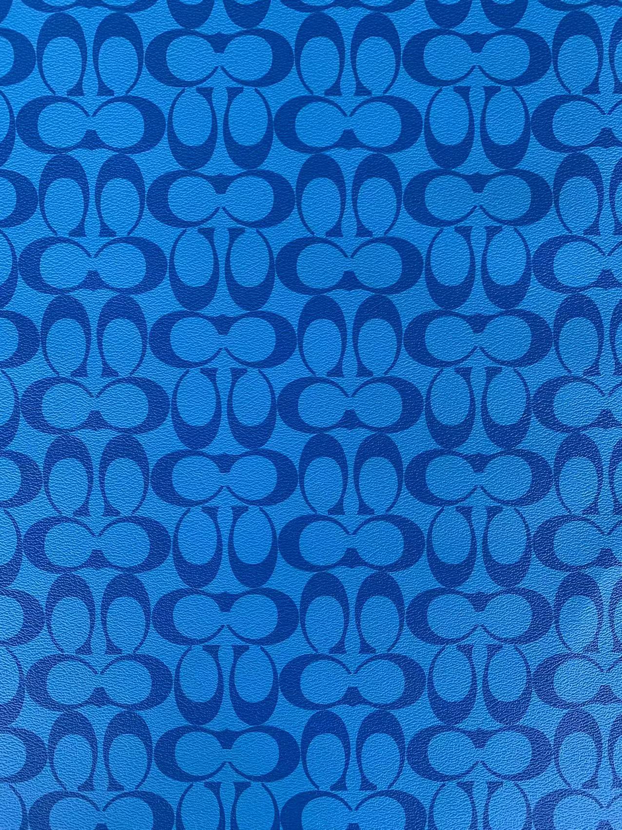 Classic Coach Leather Case Fabric, Handmade Bag Fabric, Hand-made Shoes Leather Fabric By Yard (Blue)