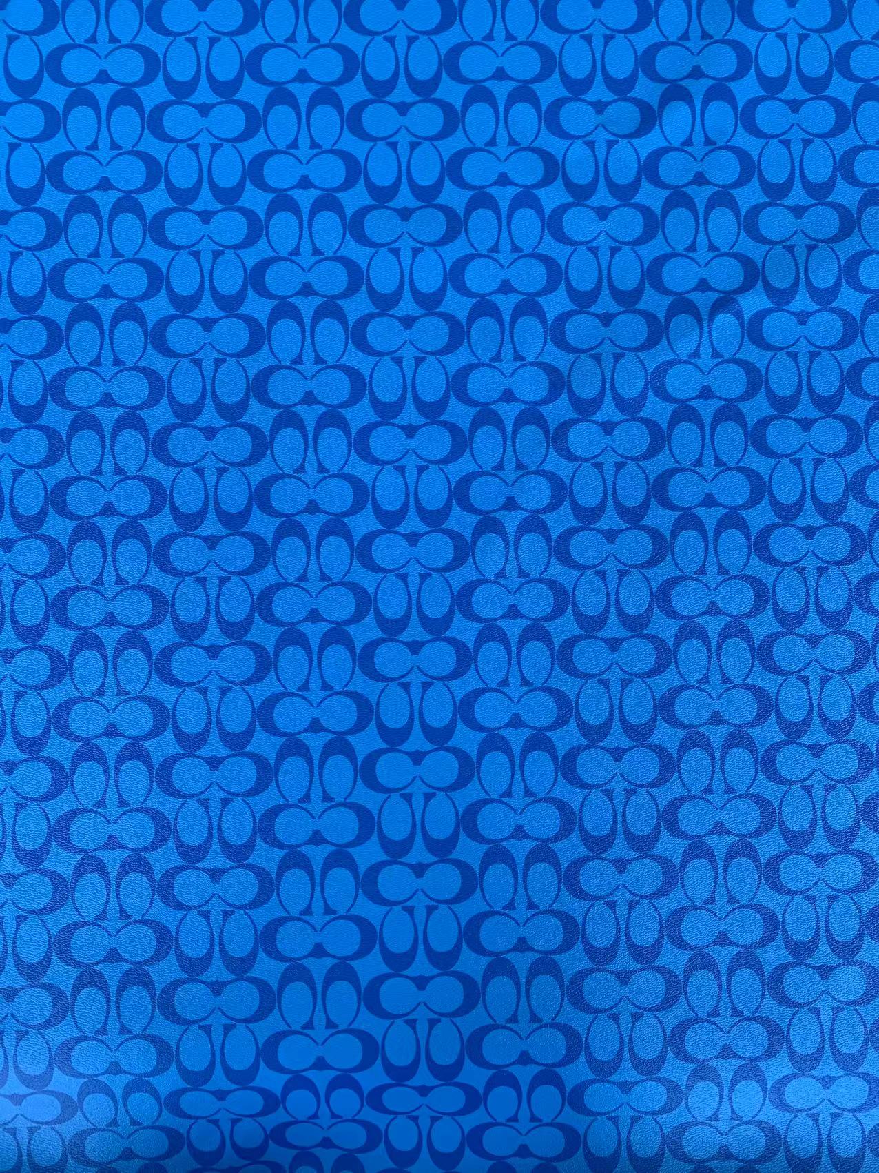 Classic Coach Leather Case Fabric, Handmade Bag Fabric, Hand-made Shoes Leather Fabric By Yard (Blue)