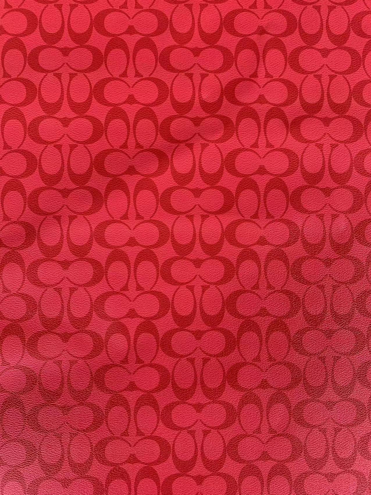 Classic Coach Leather Case Fabric, Handmade Bag Fabric, Hand-made Shoes Leather Fabric By Yard (Red)