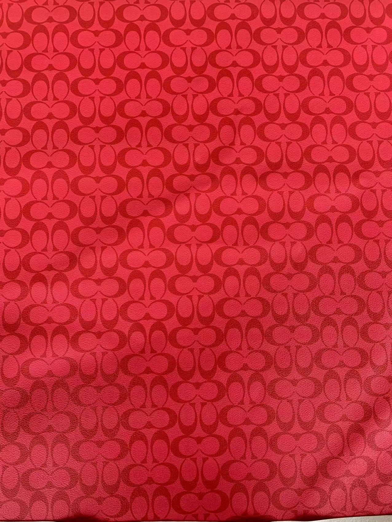 Classic Coach Leather Case Fabric, Handmade Bag Fabric, Hand-made Shoes Leather Fabric By Yard (Red)