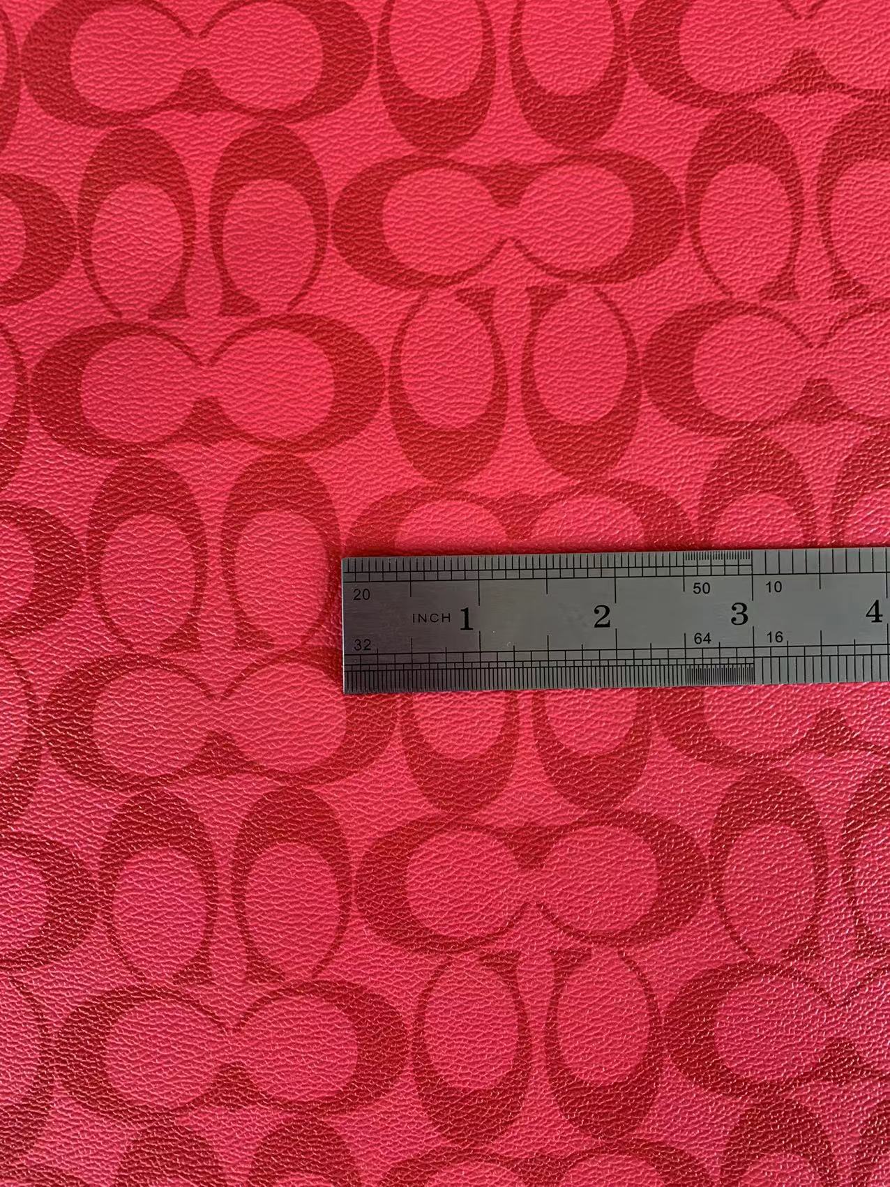 Classic Coach Leather Case Fabric, Handmade Bag Fabric, Hand-made Shoes Leather Fabric By Yard (Red)
