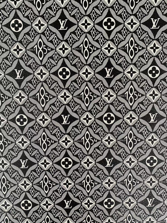 Fashion LV 1854 Leather,Handmade Bag Fabric, Hand-made Shoes Leather Fabric By Yard(Black)