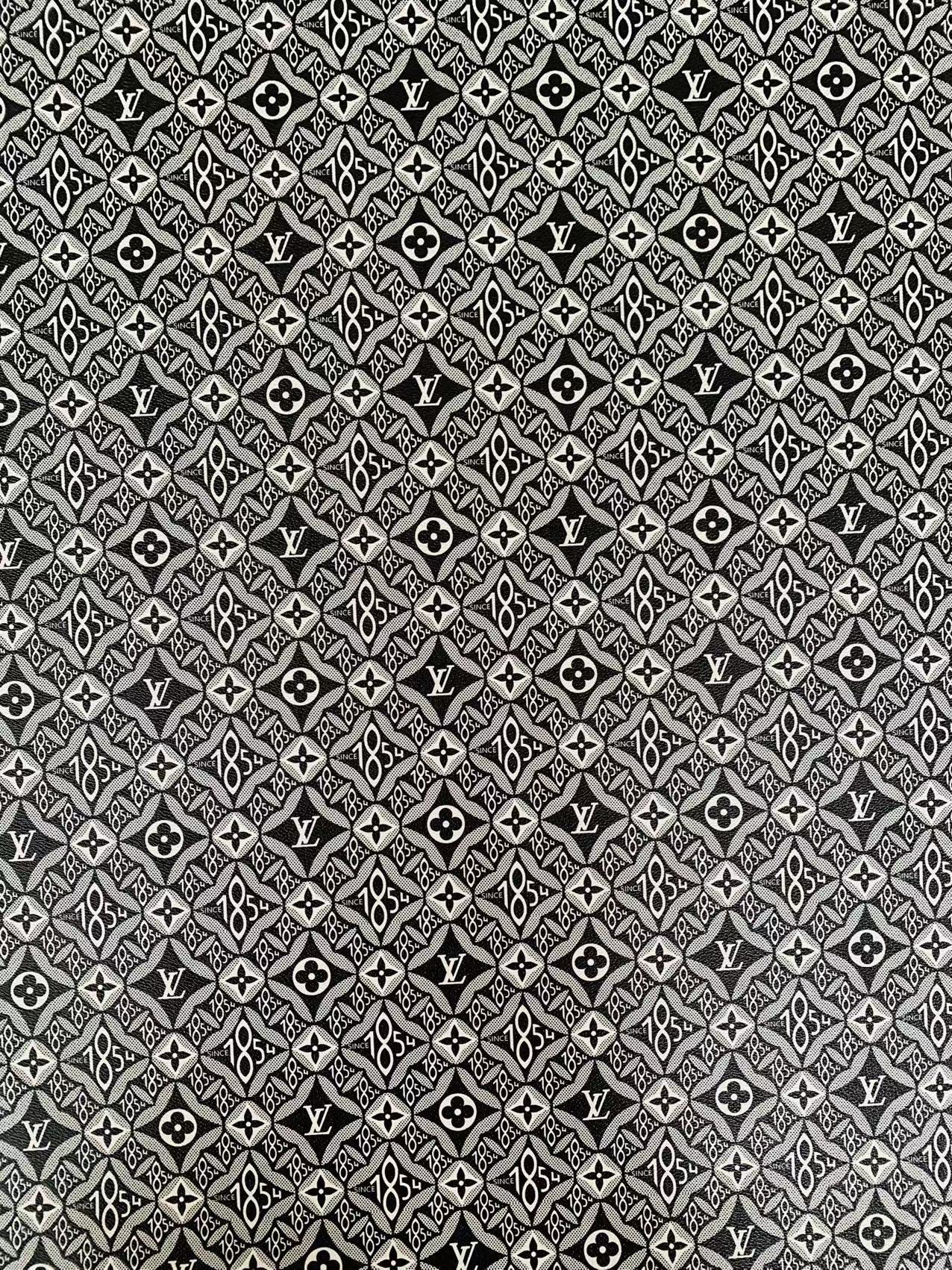 Fashion LV 1854 Leather,Handmade Bag Fabric, Hand-made Shoes Leather Fabric By Yard(Black)