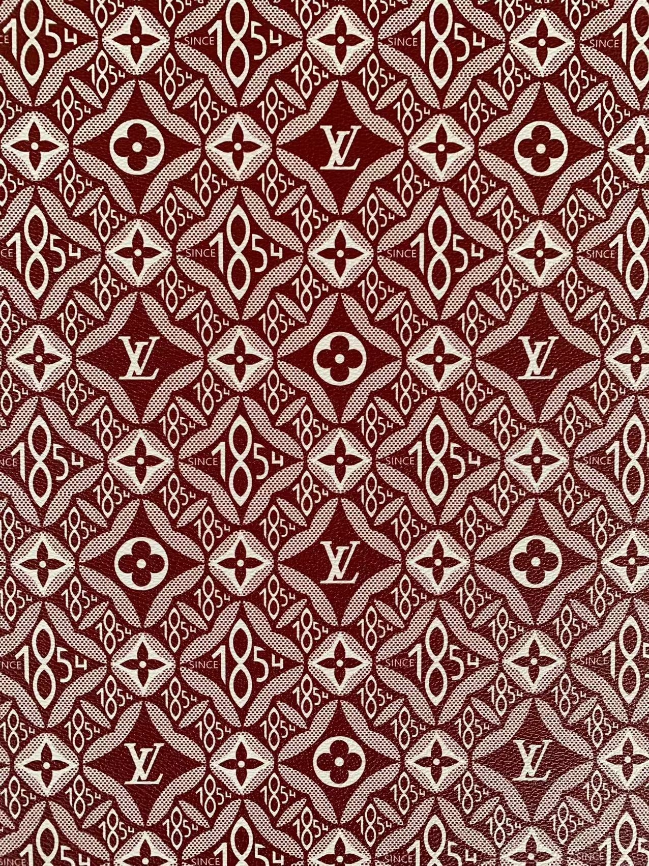 Fashion LV 1854 Leather,Handmade Bag Fabric, Hand-made Shoes Leather Fabric By Yard(Red)