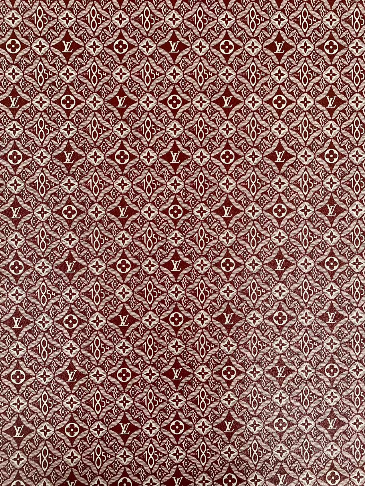 Fashion LV 1854 Leather,Handmade Bag Fabric, Hand-made Shoes Leather Fabric By Yard(Red)