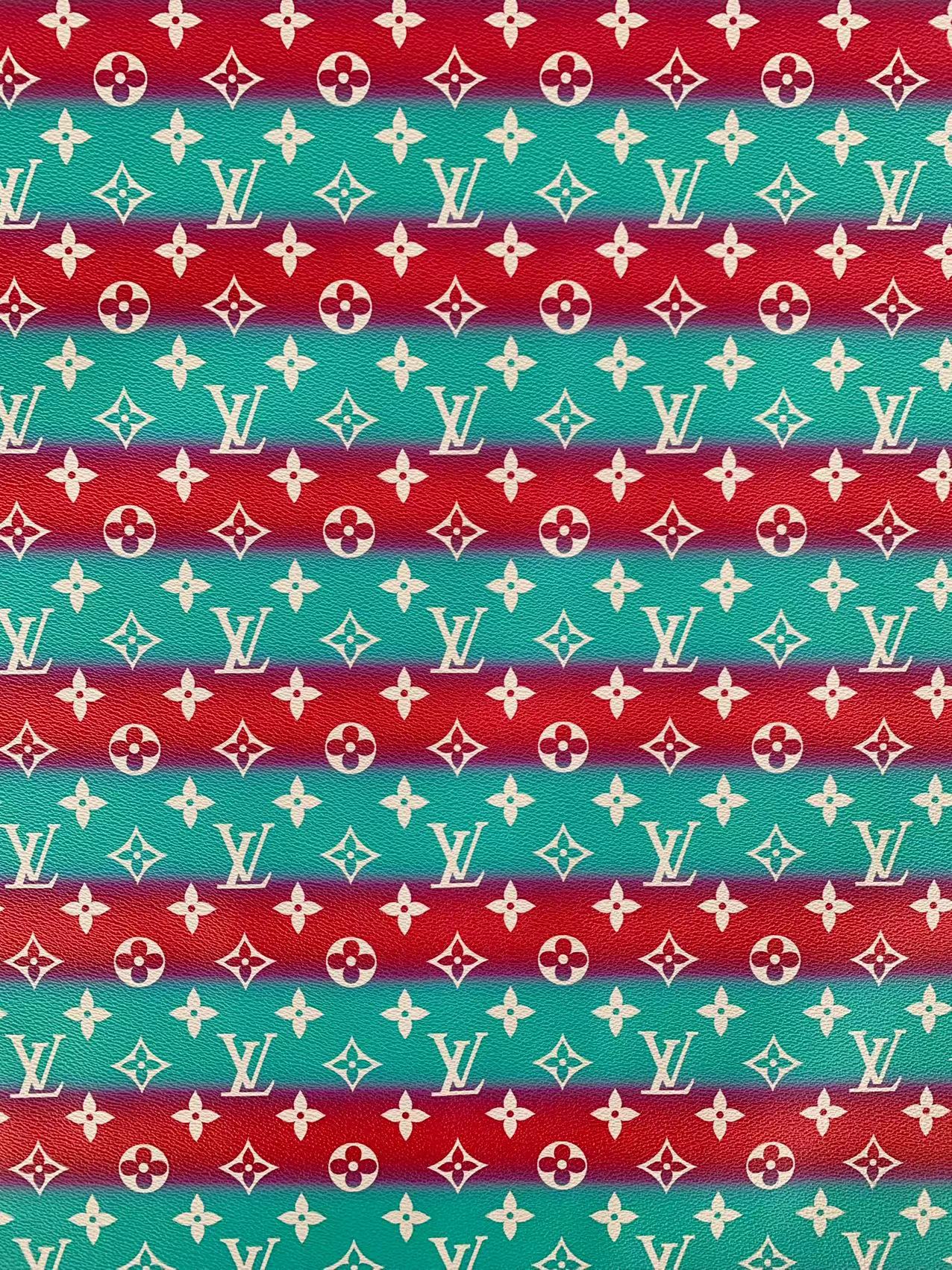 Classic LV Leather Case Fabric,Handmade Bag Leather,Hand-made Shoes Leather Fabric By Yard (Red Sky Blue)