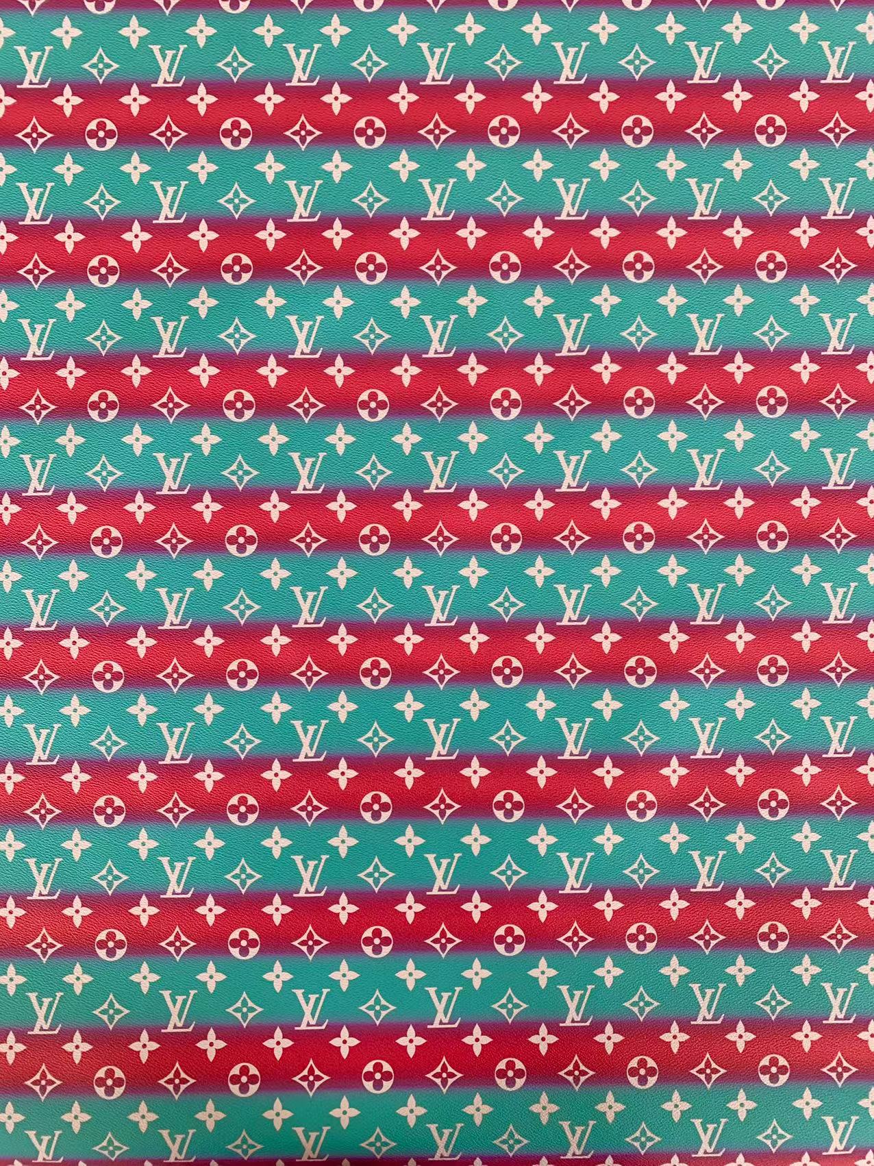 Classic LV Leather Case Fabric,Handmade Bag Leather,Hand-made Shoes Leather Fabric By Yard (Red Sky Blue)
