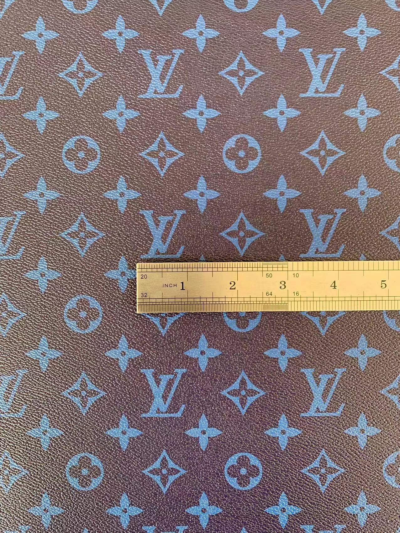 Classic Dark Navy Blue LV Vinyl crafting leather fabric Bag leather ,shoes leather ,Handicraft leather By Yard