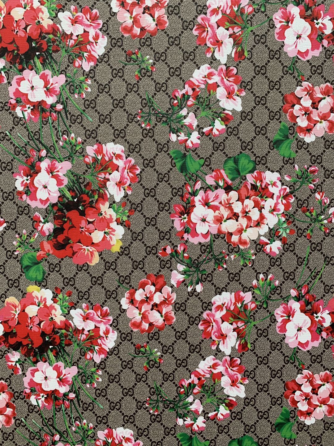 Classic Gucci Leather Case Fabric,Handmade Bag Fabric,Hand-made Shoes Fabric(red flower)