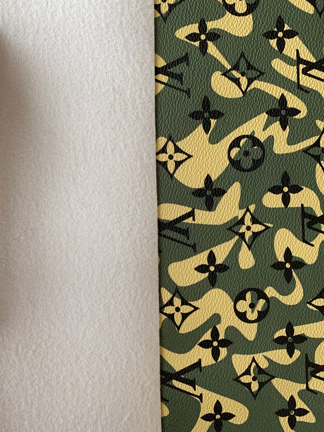 Classic LV Camouflage  Leather Case Fabric,Handmade Bag Fabric,Hand-made Shoes  Leather Fabric