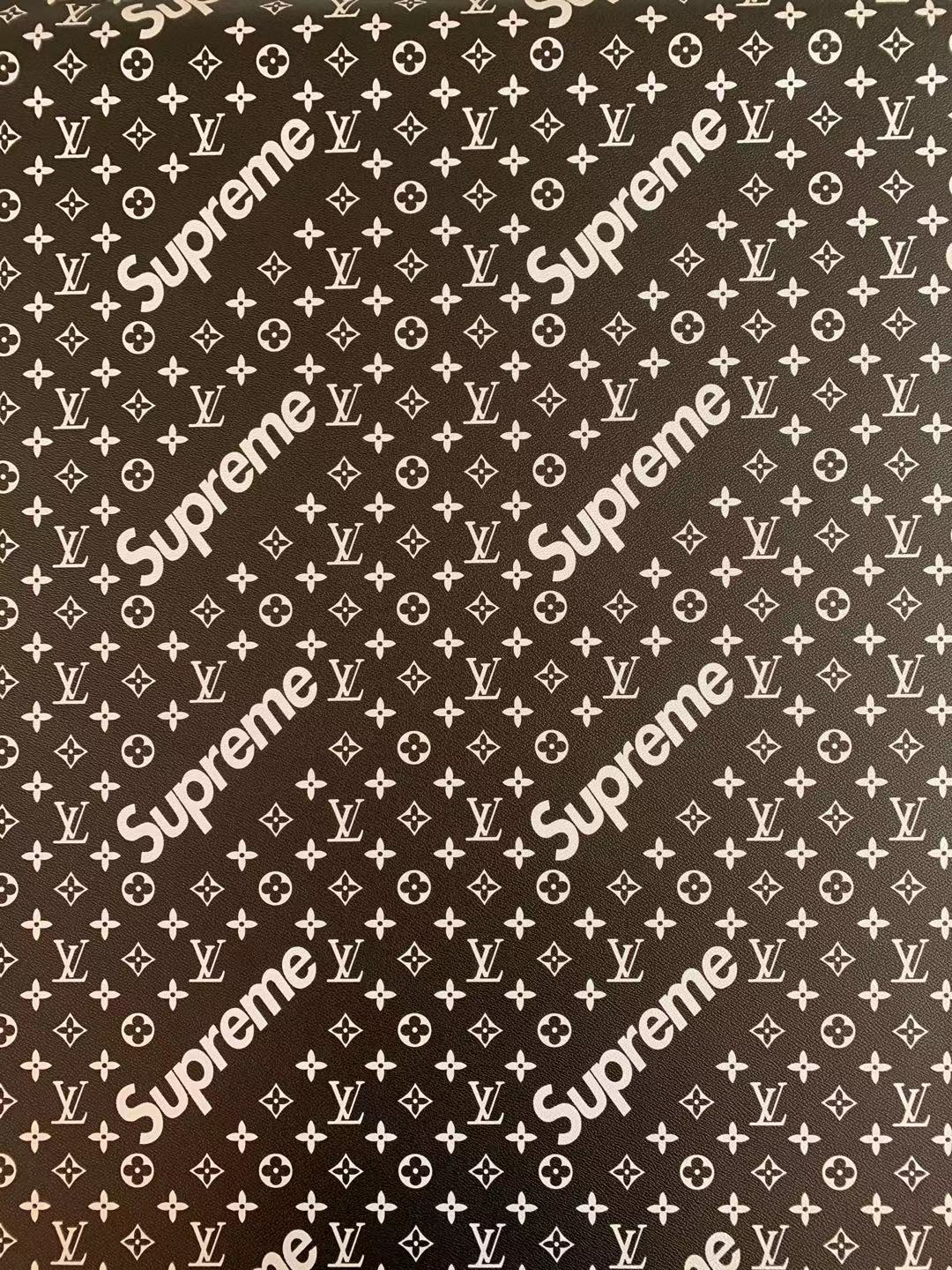 FASHION BLACK LV SUPREME FABRIC FOR BAGS AND SUITCASES , SHOSE FABRIC(Black)