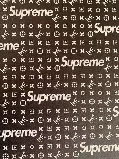 FASHION BLACK LV SUPREME FABRIC FOR BAGS AND SUITCASES , SHOSE FABRIC(Black)