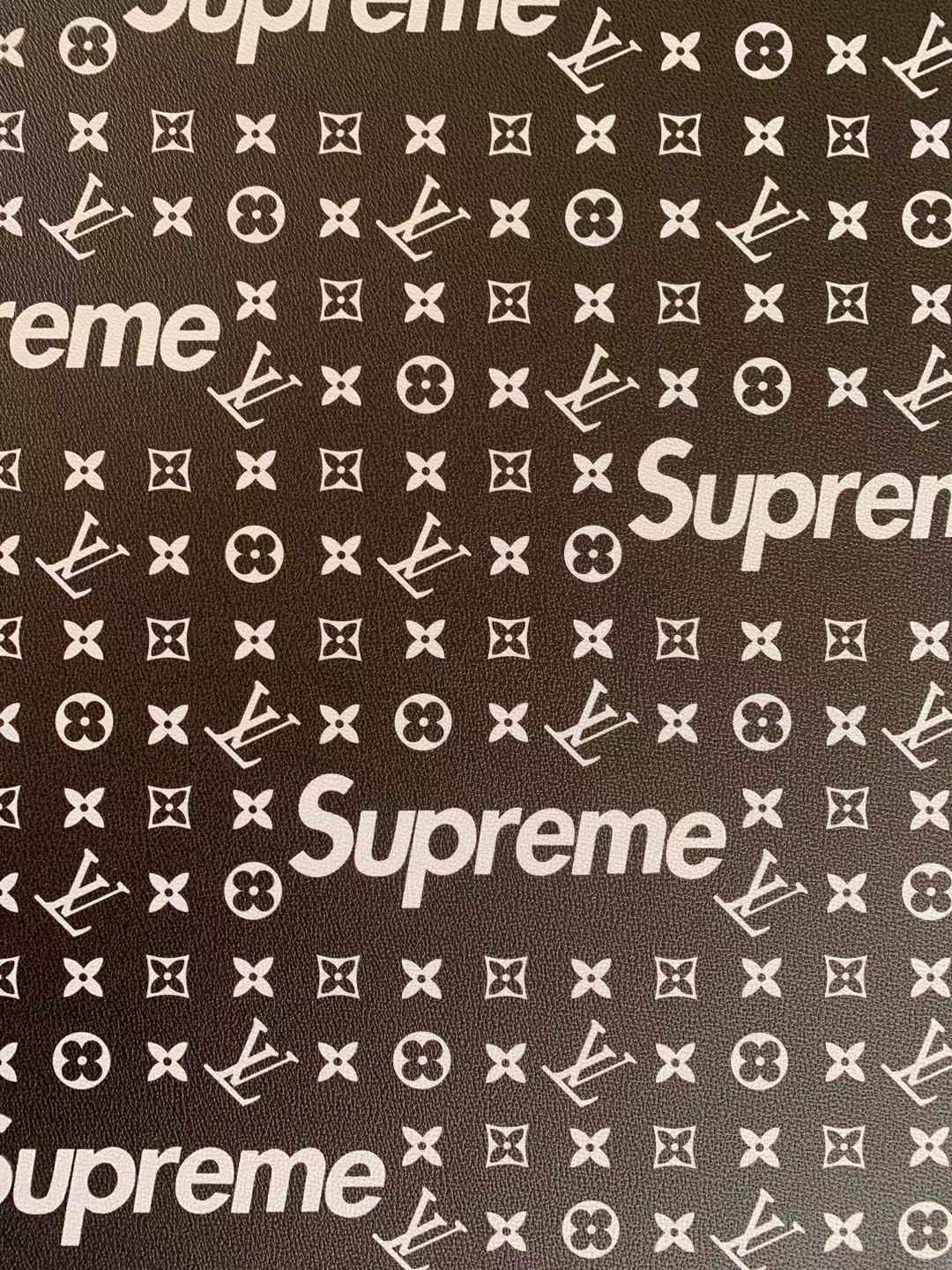 FASHION BLACK LV SUPREME FABRIC FOR BAGS AND SUITCASES , SHOSE FABRIC(Black)