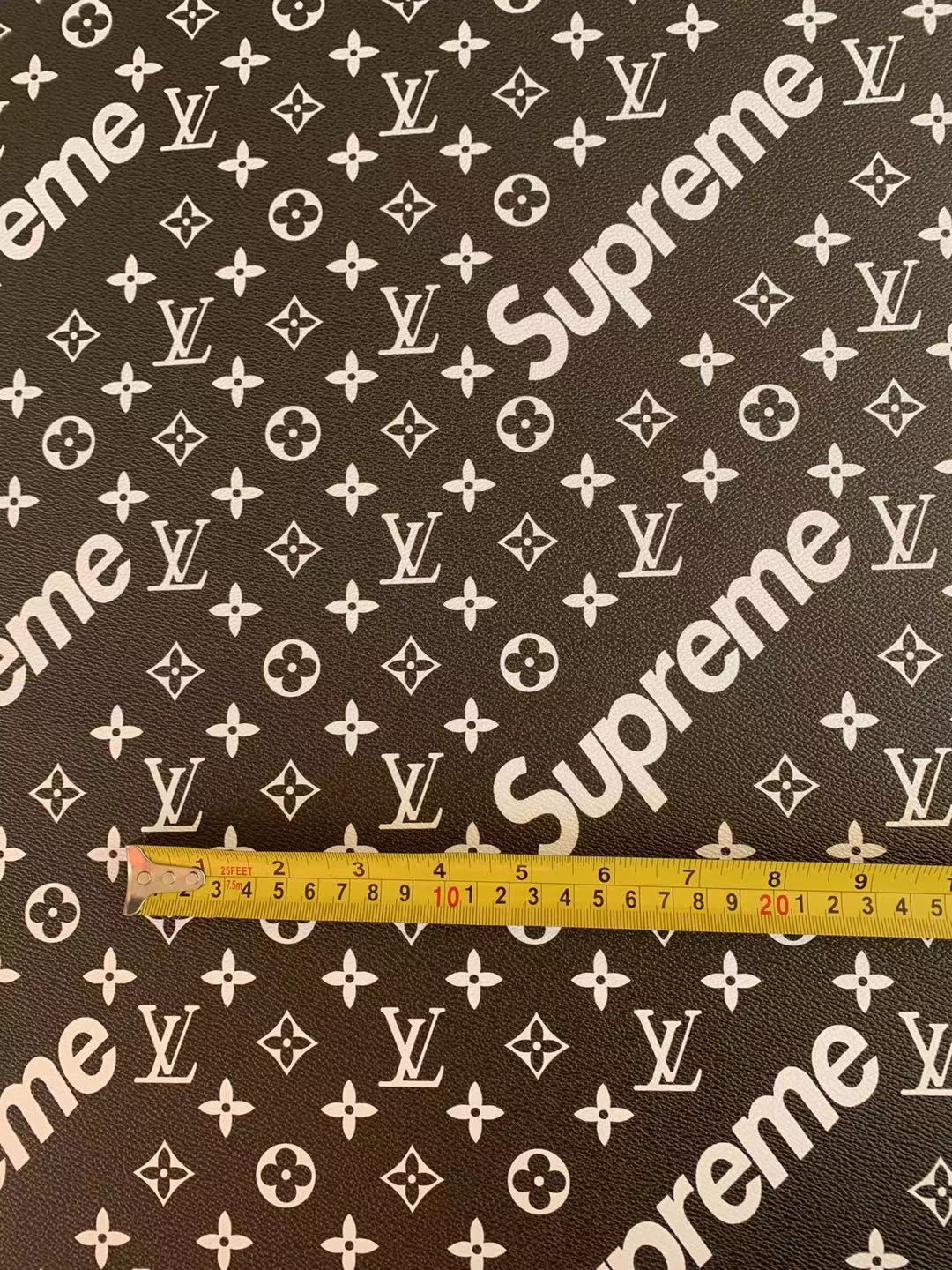 FASHION BLACK LV SUPREME FABRIC FOR BAGS AND SUITCASES , SHOSE FABRIC(Black)