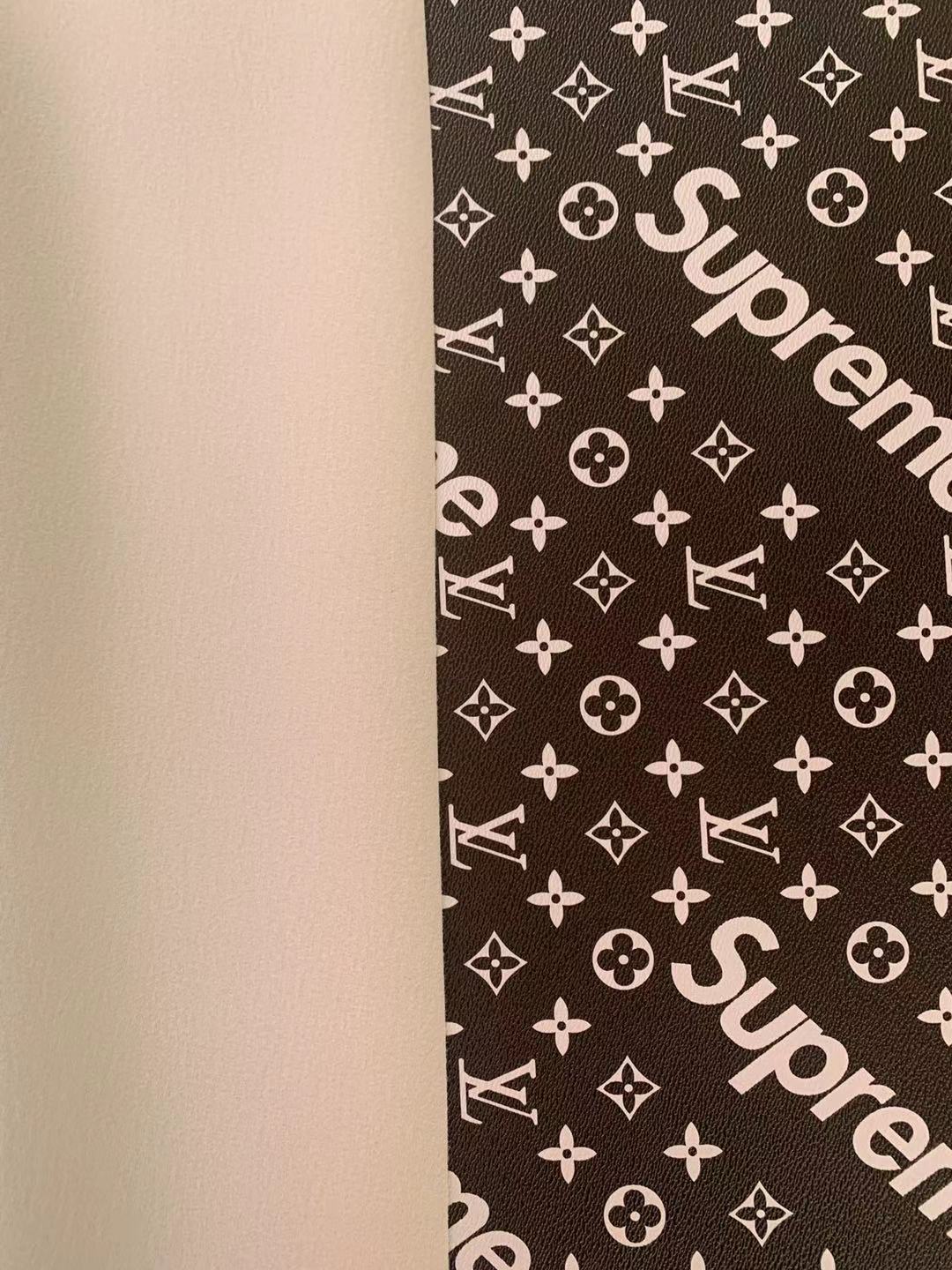 FASHION BLACK LV SUPREME FABRIC FOR BAGS AND SUITCASES , SHOSE FABRIC(Black)