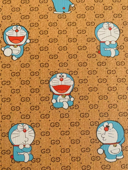 Classic Gucci Leather Case Fabric,Handmade Bag Fabric,Hand-made Shoes Fabric, Doraemon Leather By Yard