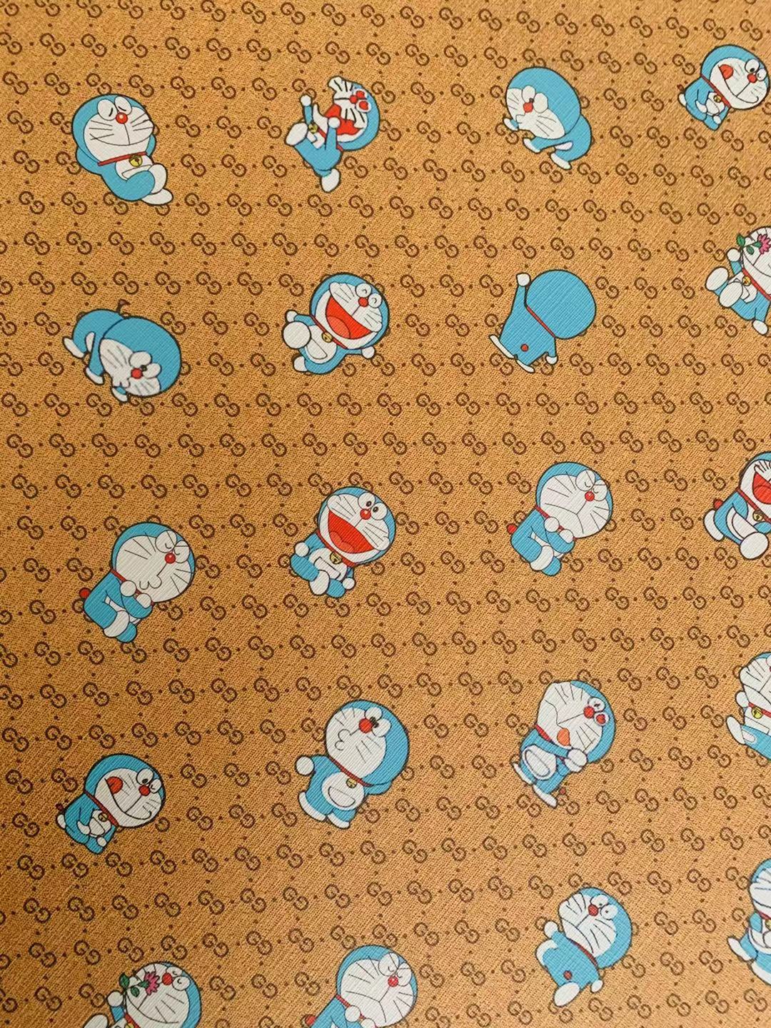 Classic Gucci Leather Case Fabric,Handmade Bag Fabric,Hand-made Shoes Fabric, Doraemon Leather By Yard