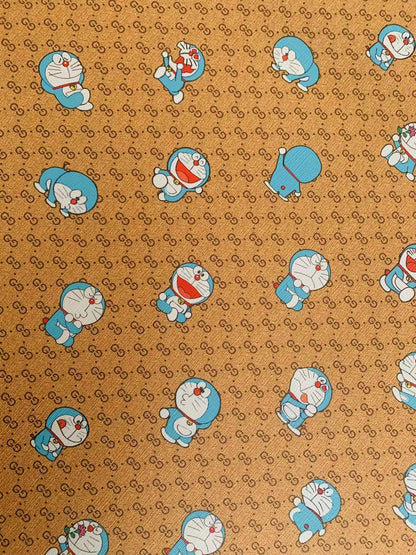 Classic Gucci Leather Case Fabric,Handmade Bag Fabric,Hand-made Shoes Fabric, Doraemon Leather By Yard