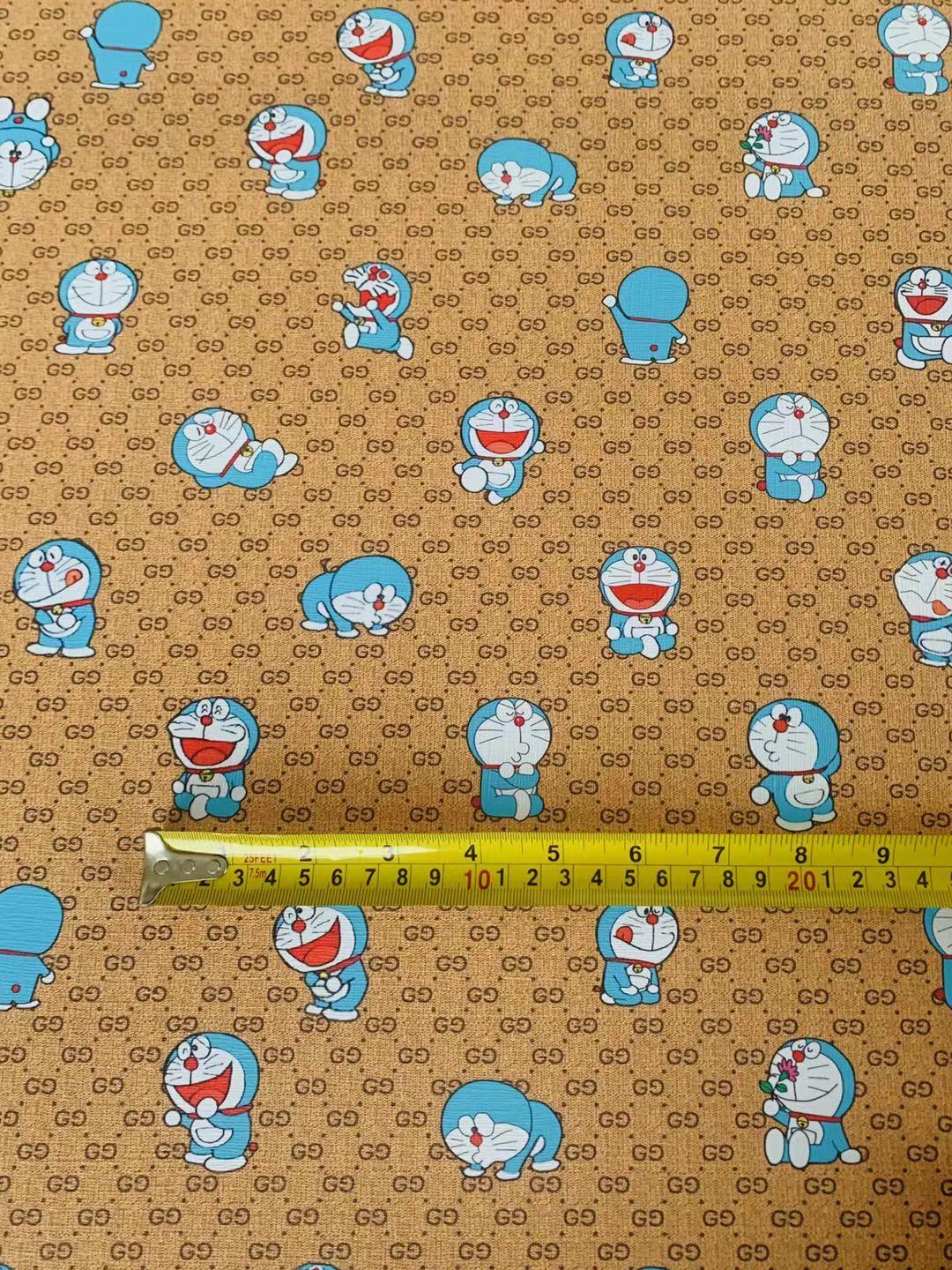 Classic Gucci Leather Case Fabric,Handmade Bag Fabric,Hand-made Shoes Fabric, Doraemon Leather By Yard